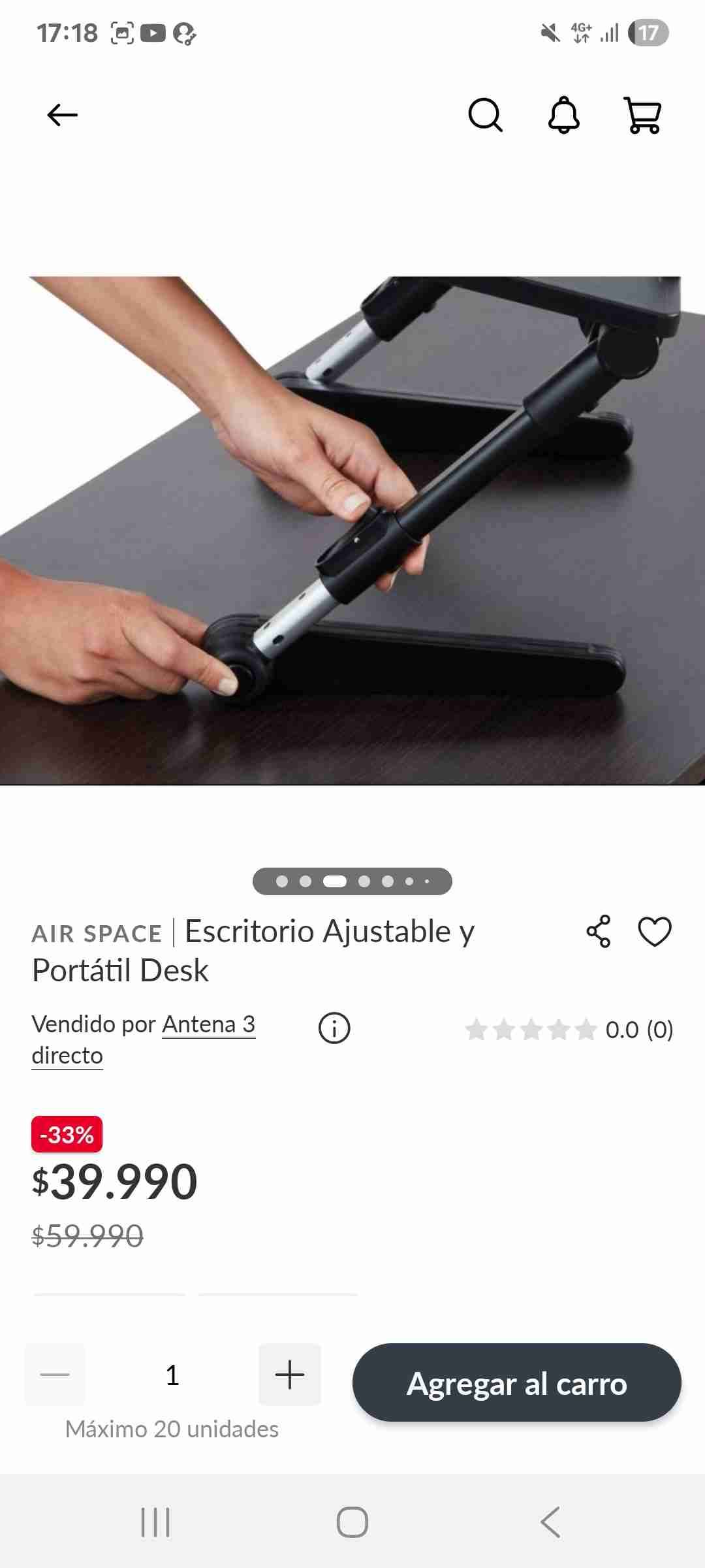 Mesa plegable para notebook con ventilador - miniatura 5