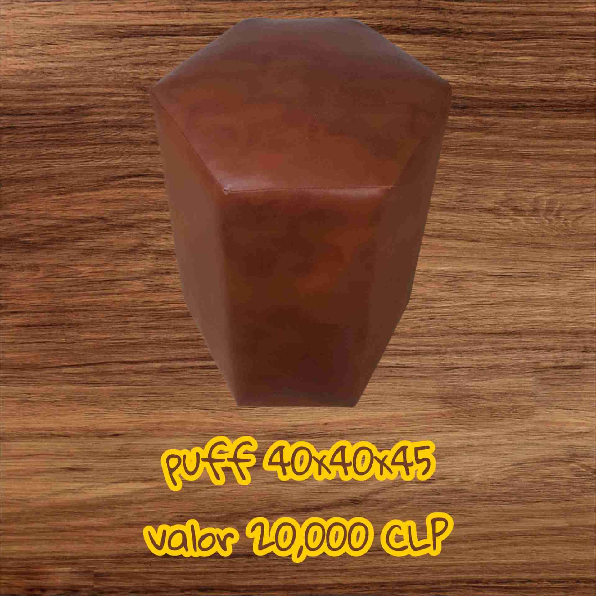 Puff hexagonal marrón
