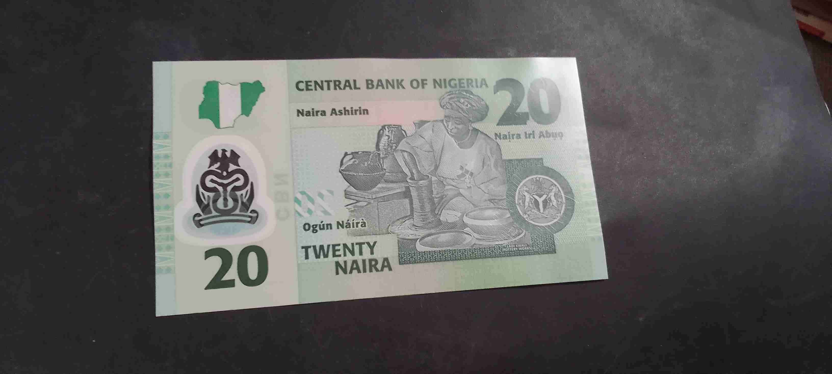 Billete 20 Naira Nigeria polímero 2007 - miniatura 2