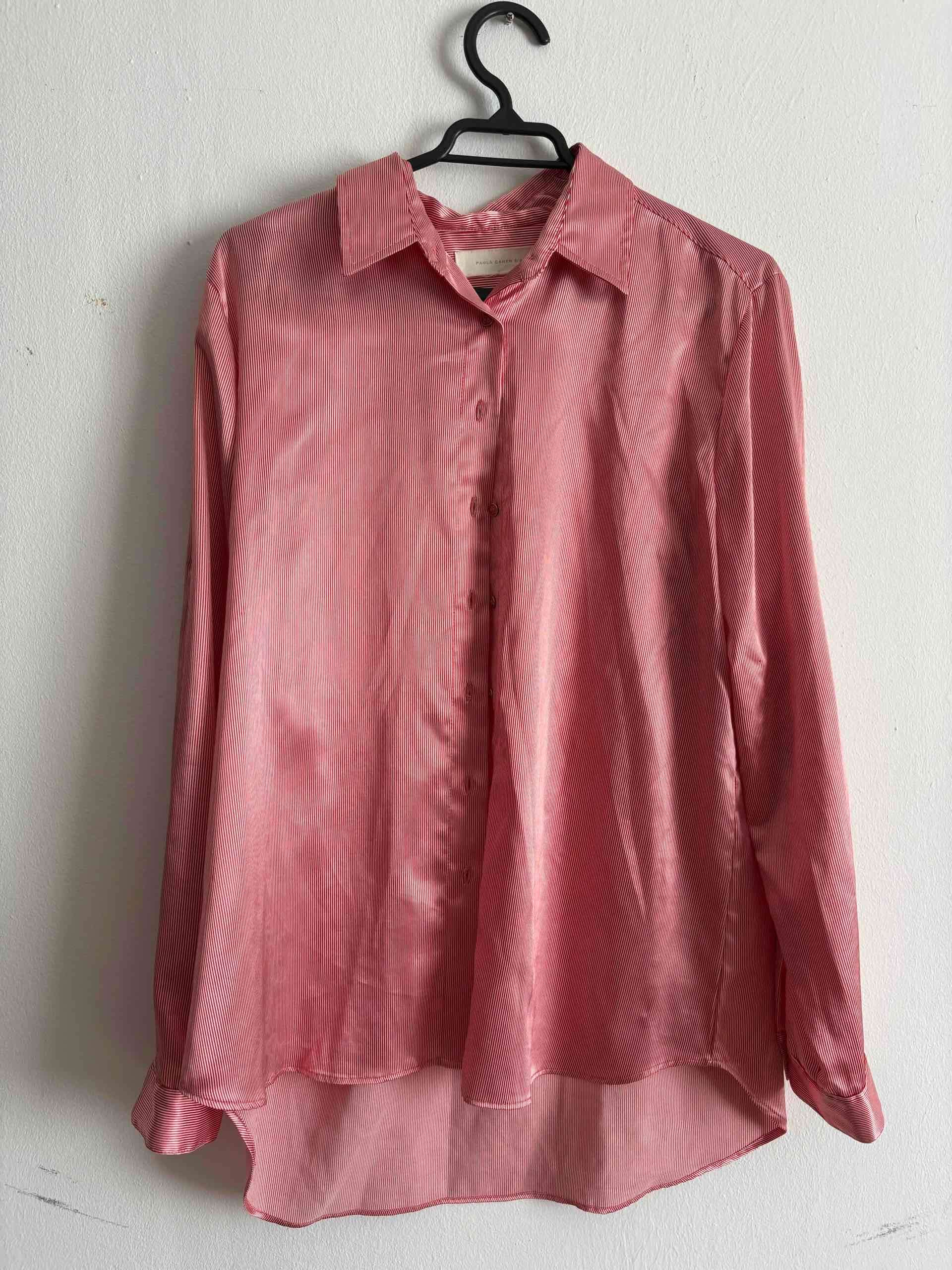 Camisa rayada roja de mujer