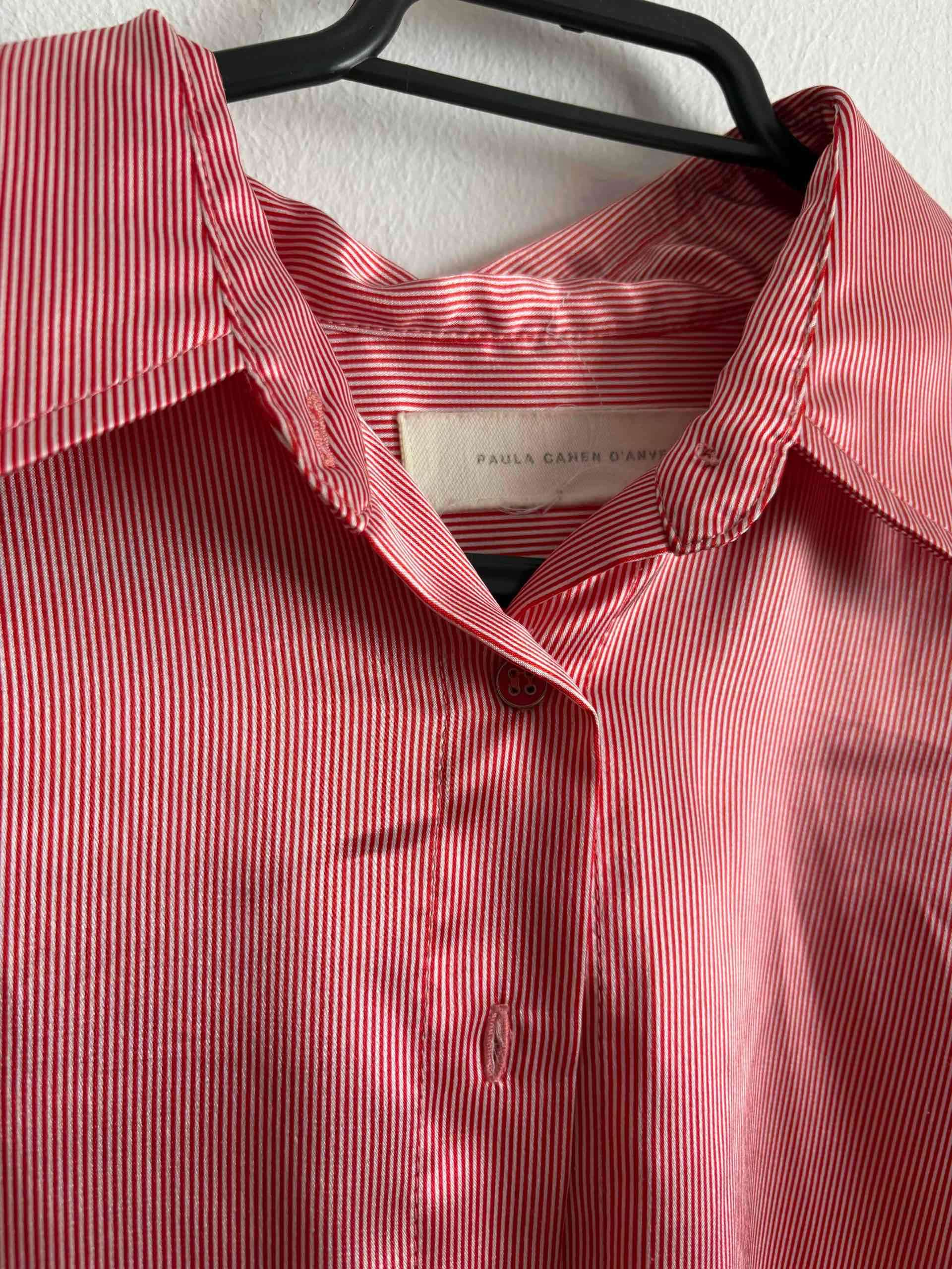 Camisa rayada roja de mujer - miniatura 2