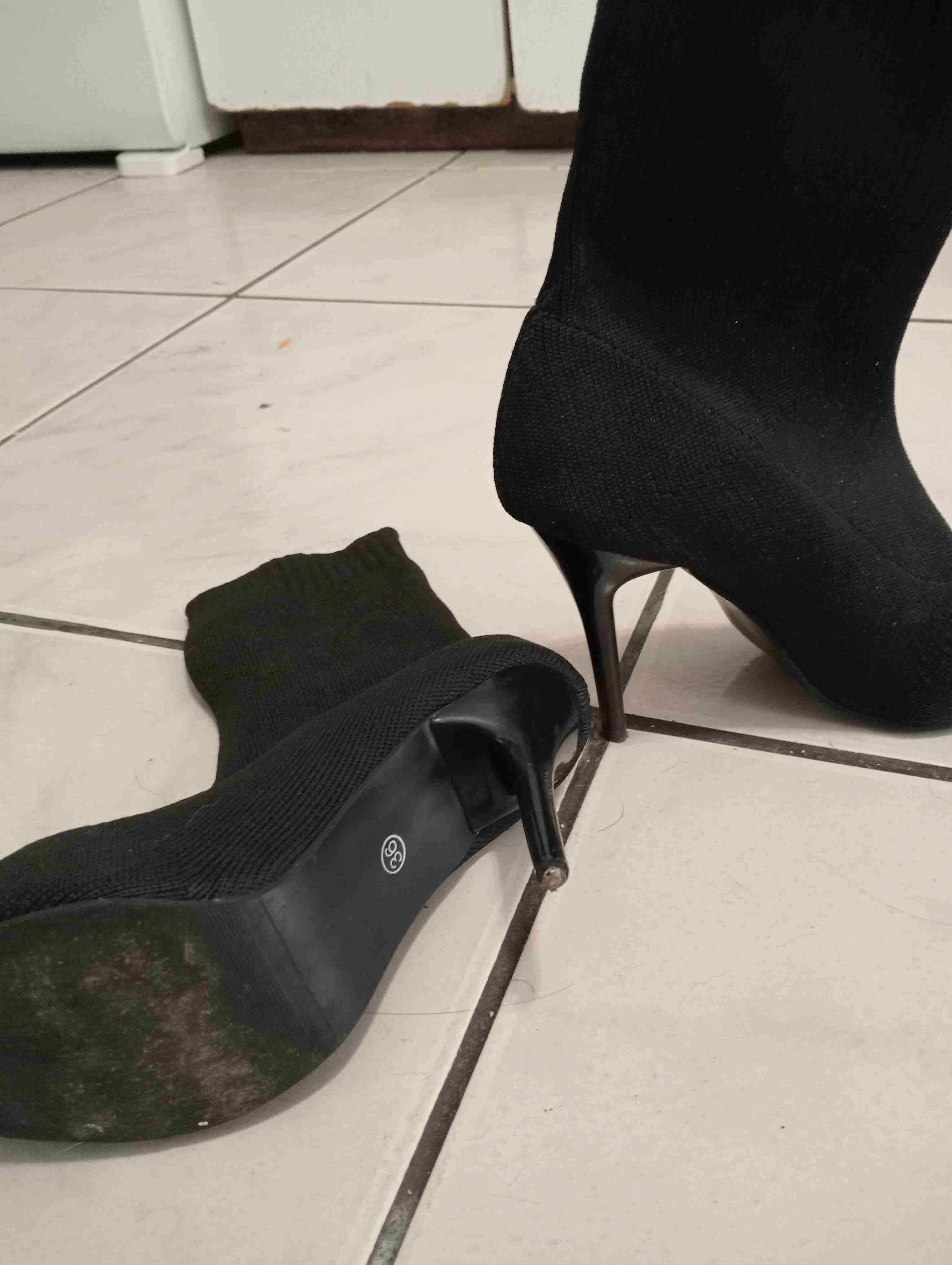 Botines de tacón negros usados casi nuevos