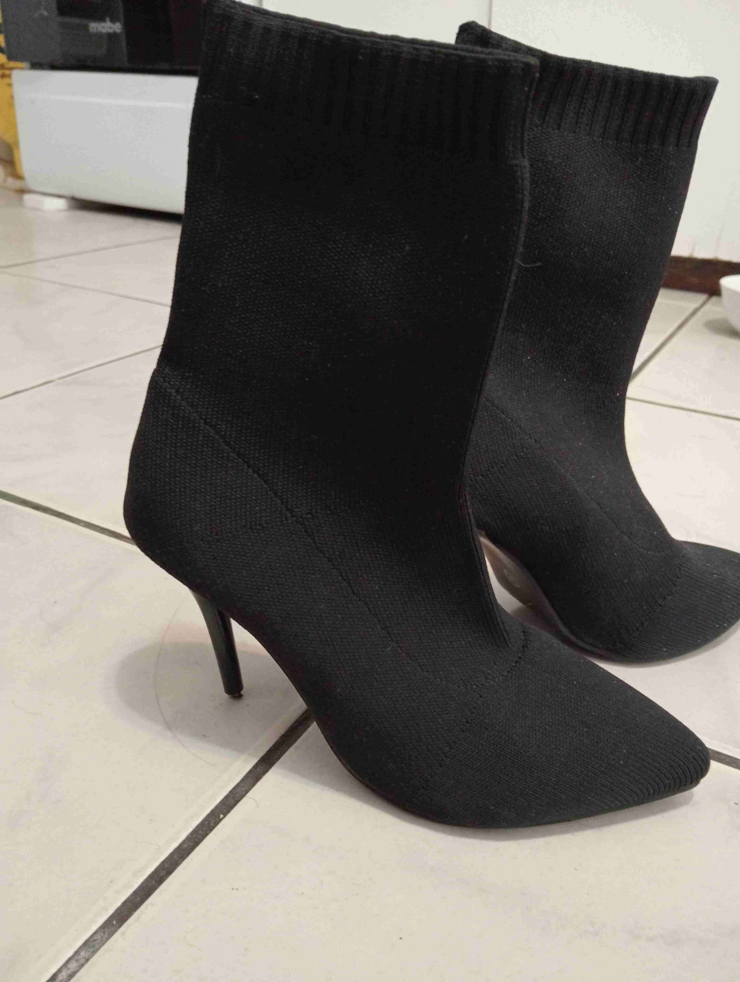 Botines de tacón negros usados casi nuevos - miniatura 3