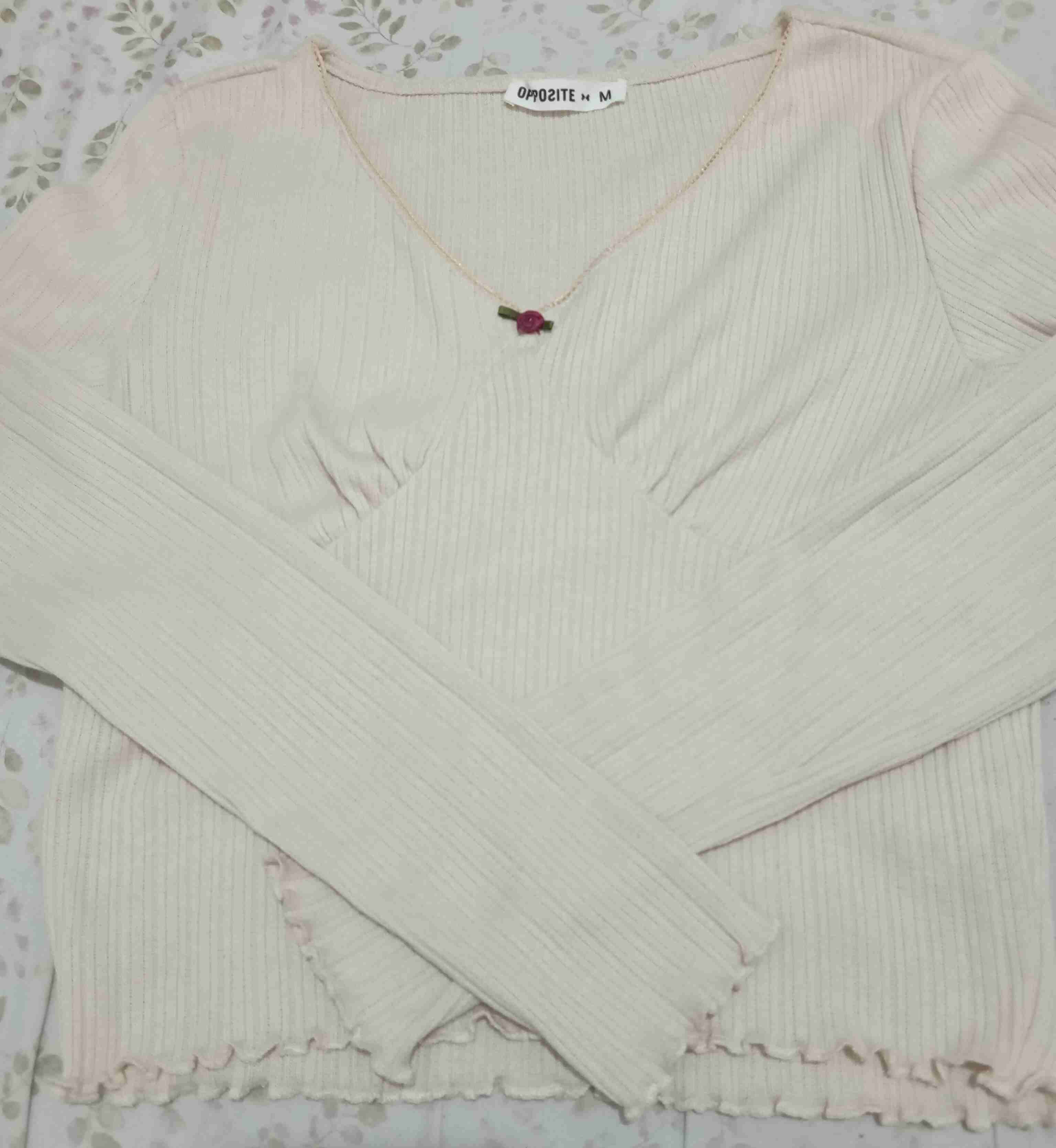 Polera de punto beige