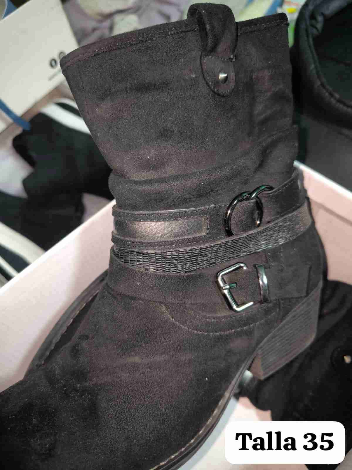 Botines Via Uno negros con hebilla - miniatura 6