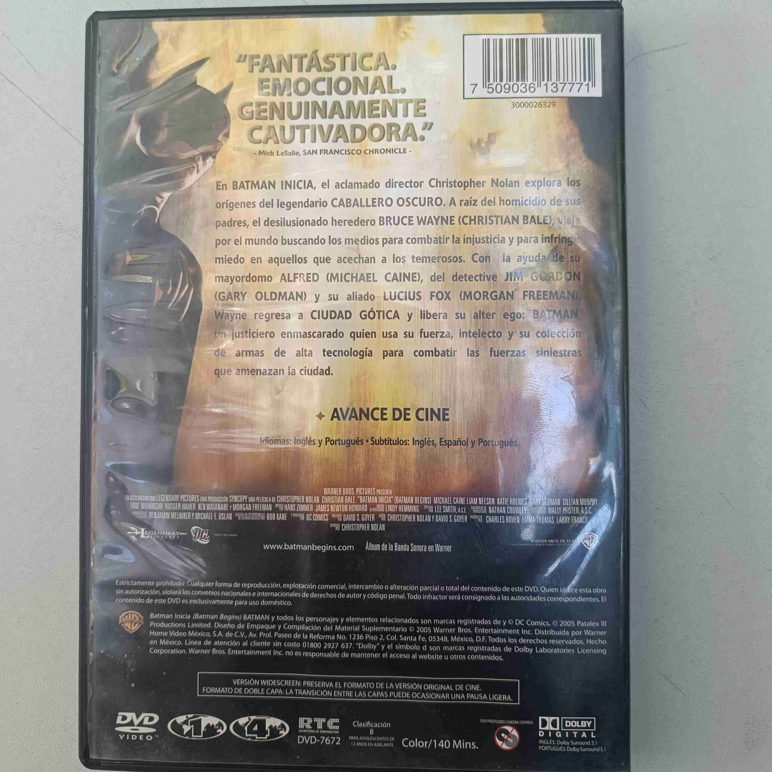 DVD Batman Inicia de Christopher Nolan - miniatura 3