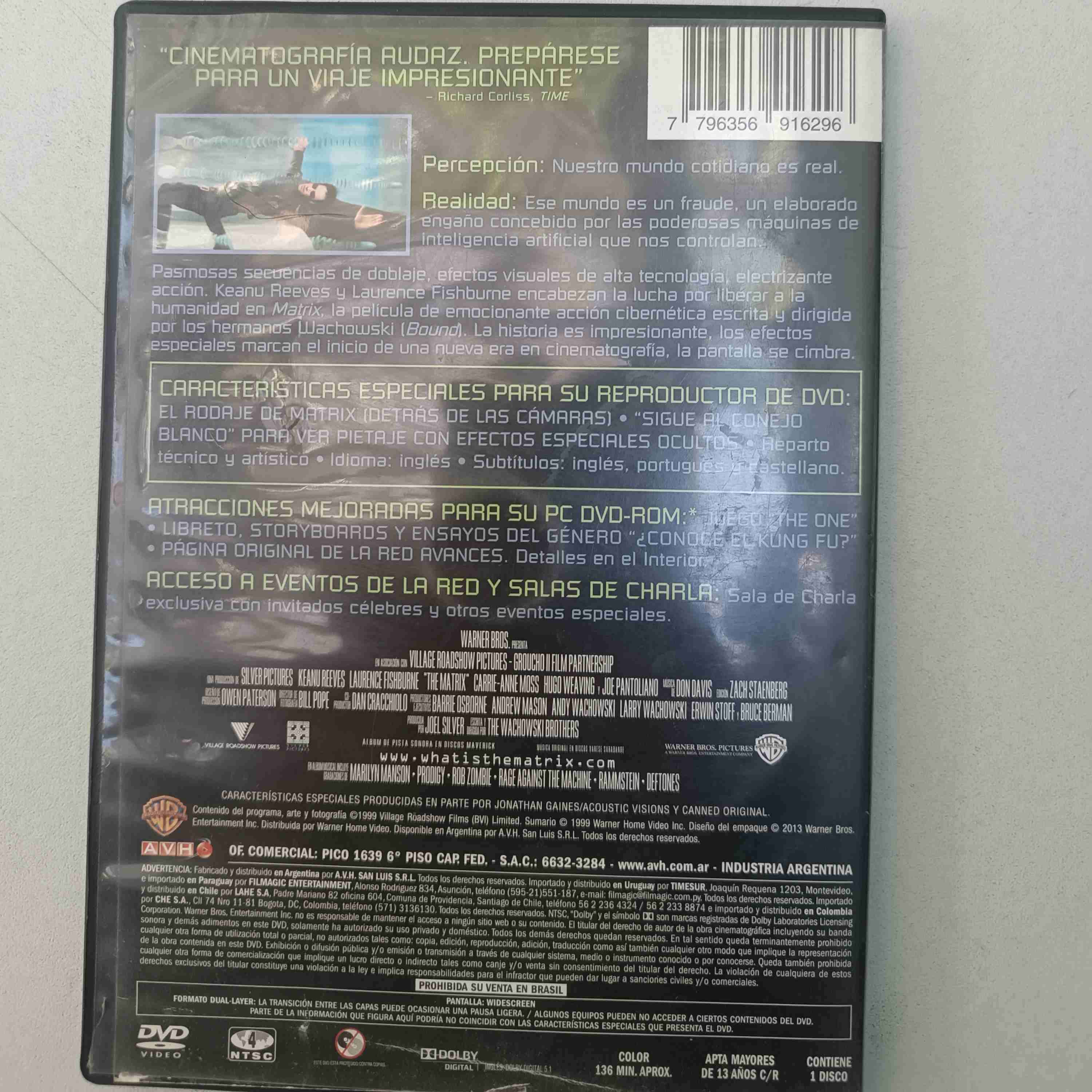 DVD de la película Matrix 1999 - miniatura 3