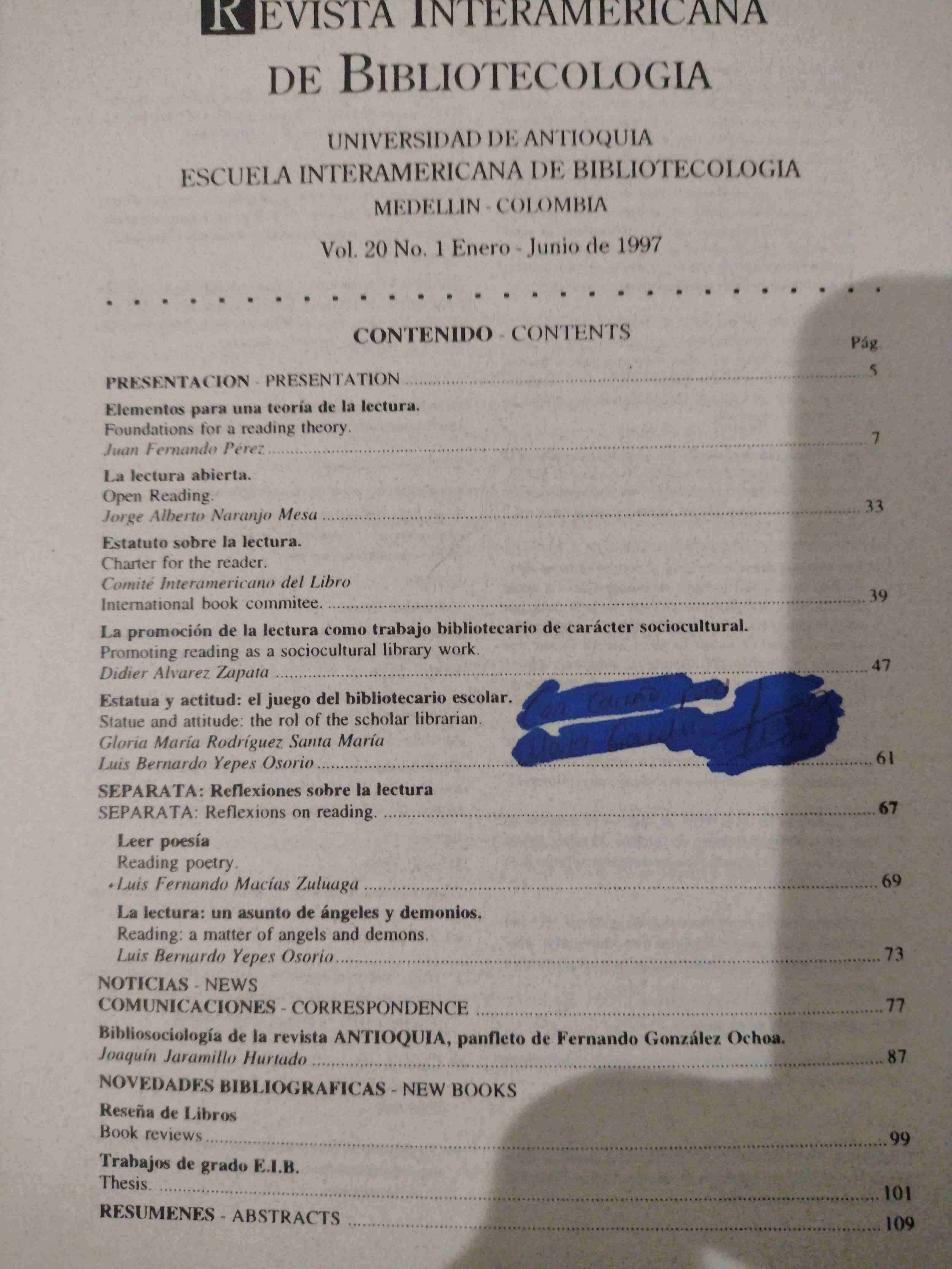 Revista Interamericana de Bibliotecología 1997 - miniatura 2