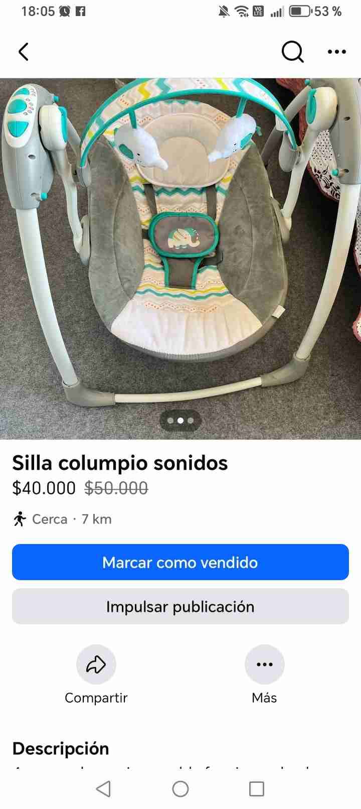 Silla columpio con sonidos