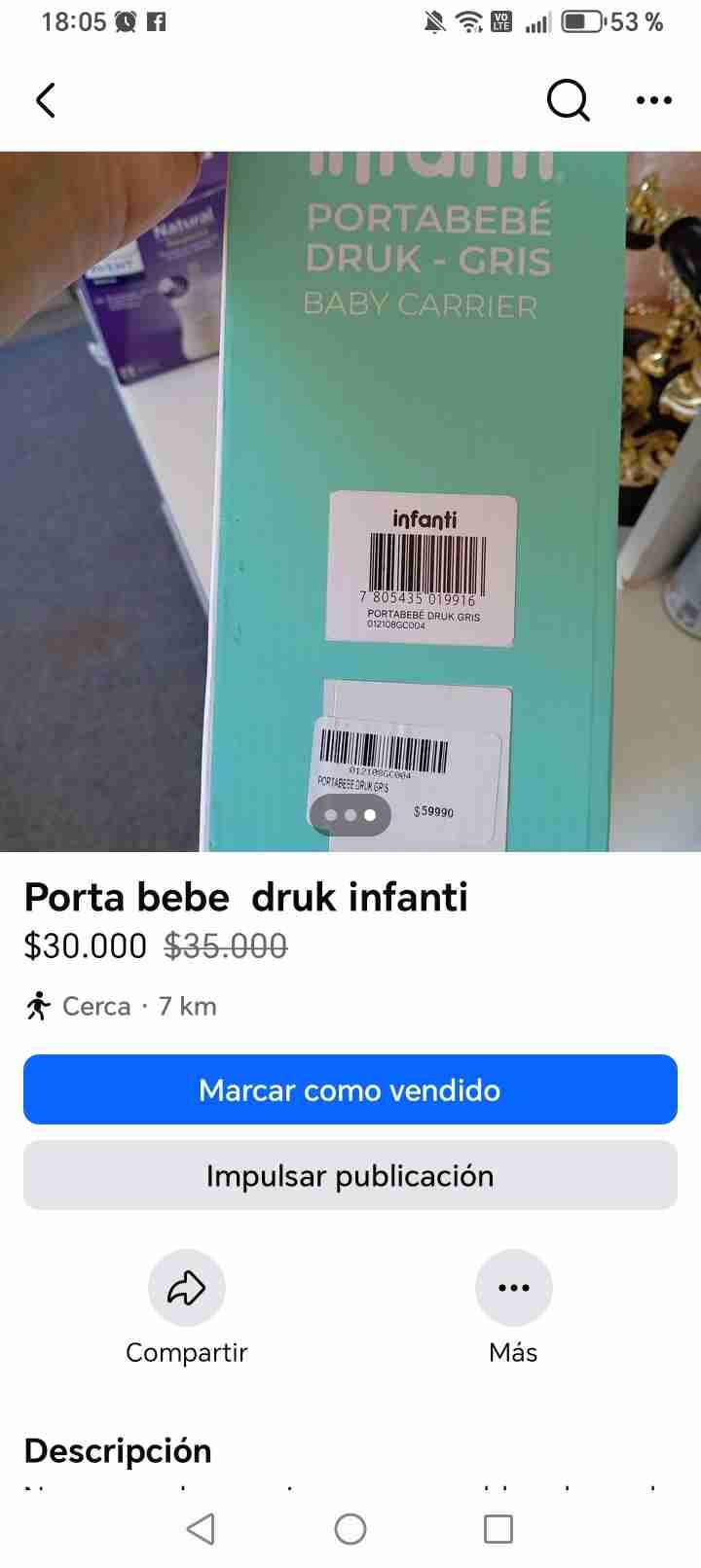 Portabebé Infanti Druk Gris - miniatura 2