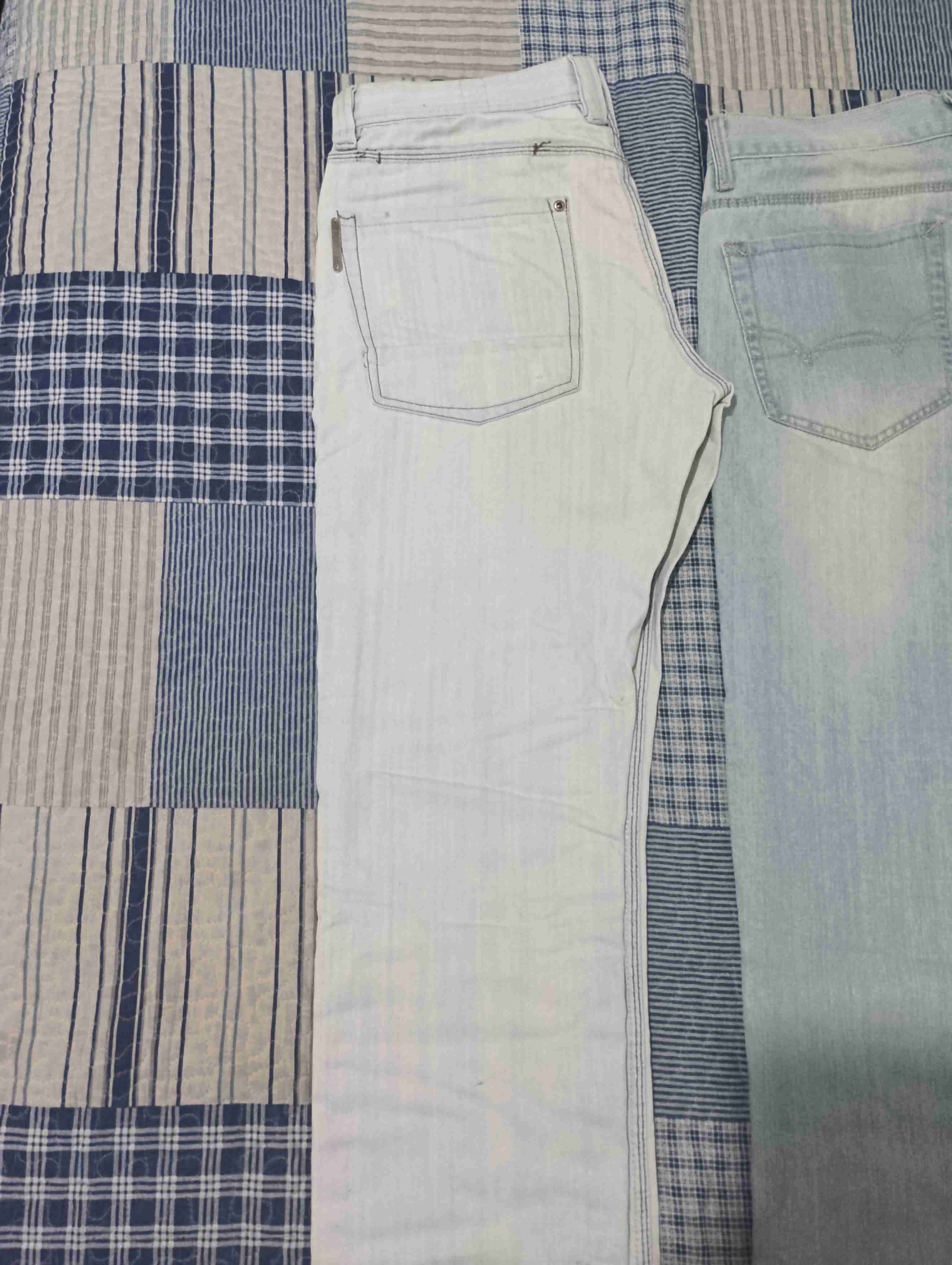 Pantalones jeans blanco y azul claro - 3