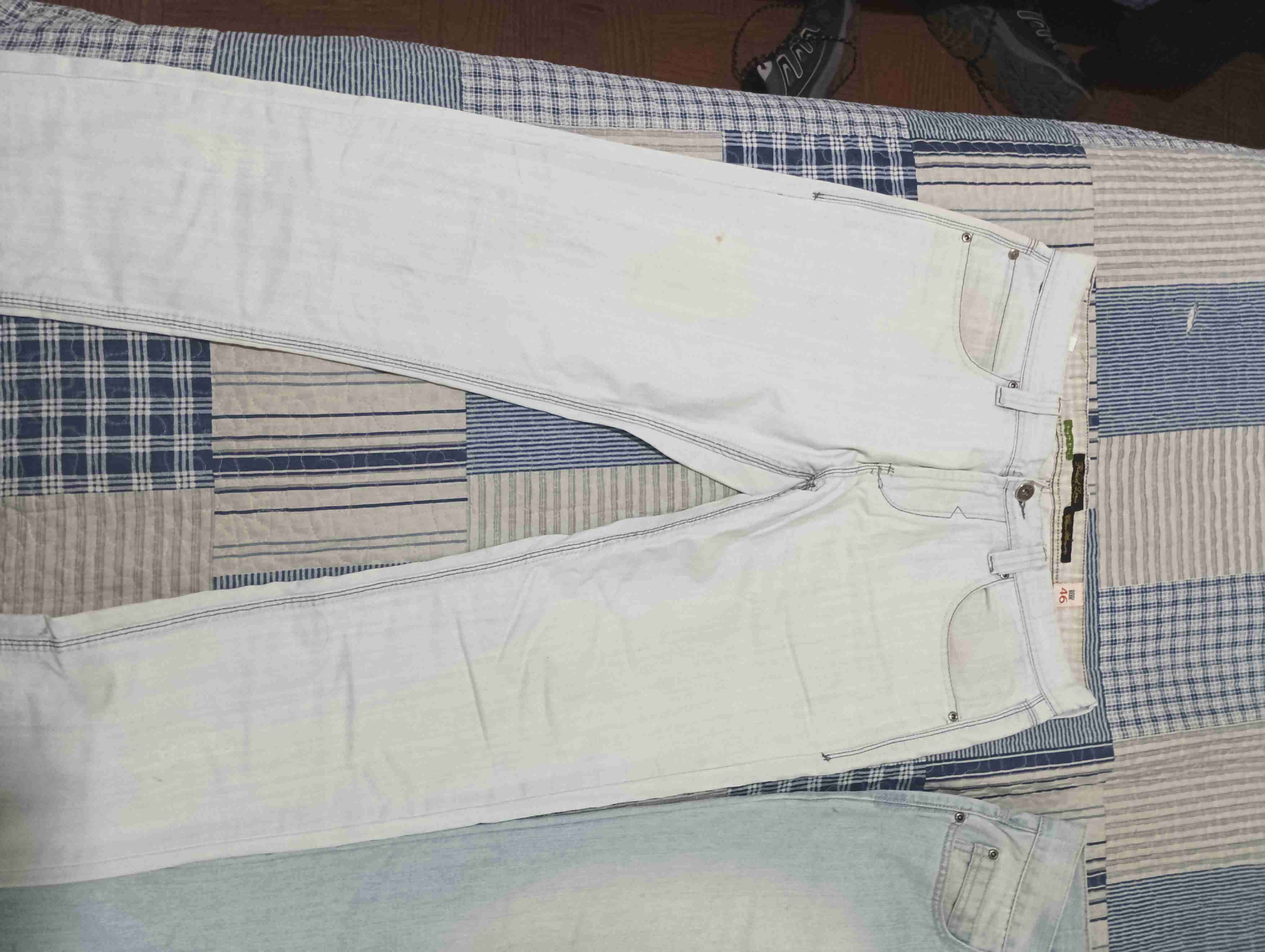 Pantalones jeans blanco y azul claro - 5