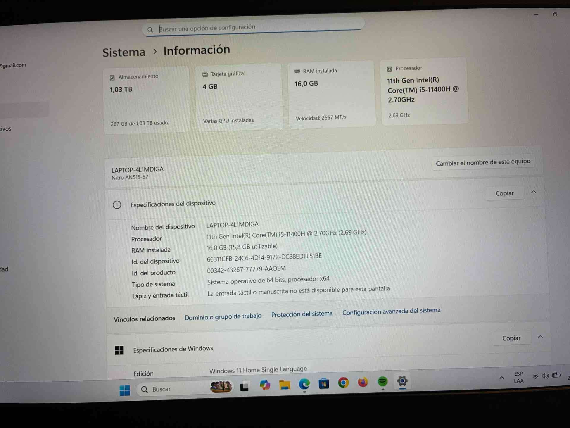 Laptop Acer Nitro 5 i5/1TB+128g GTX1650 - miniatura 4