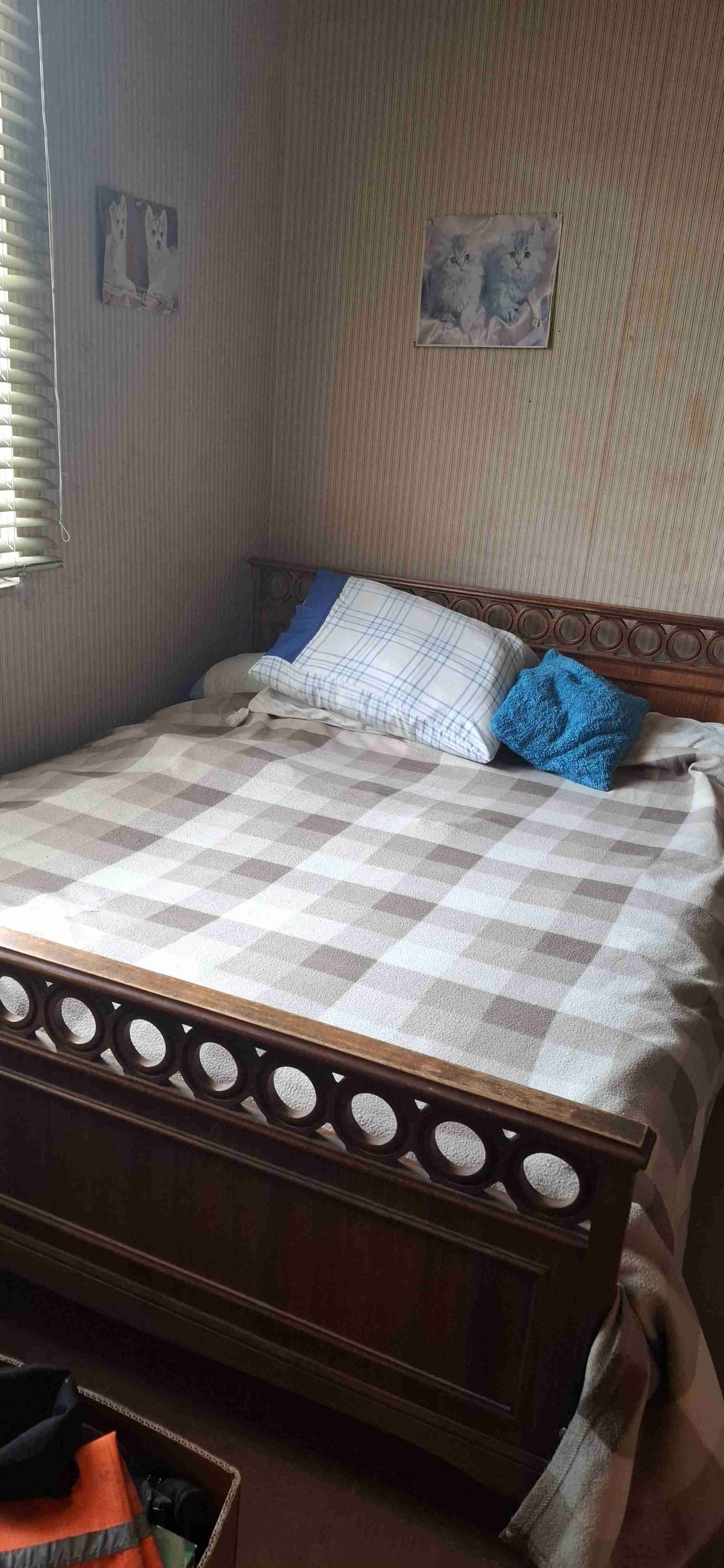 Cama de madera Traiguen,2 veladores y colchón - miniatura 3
