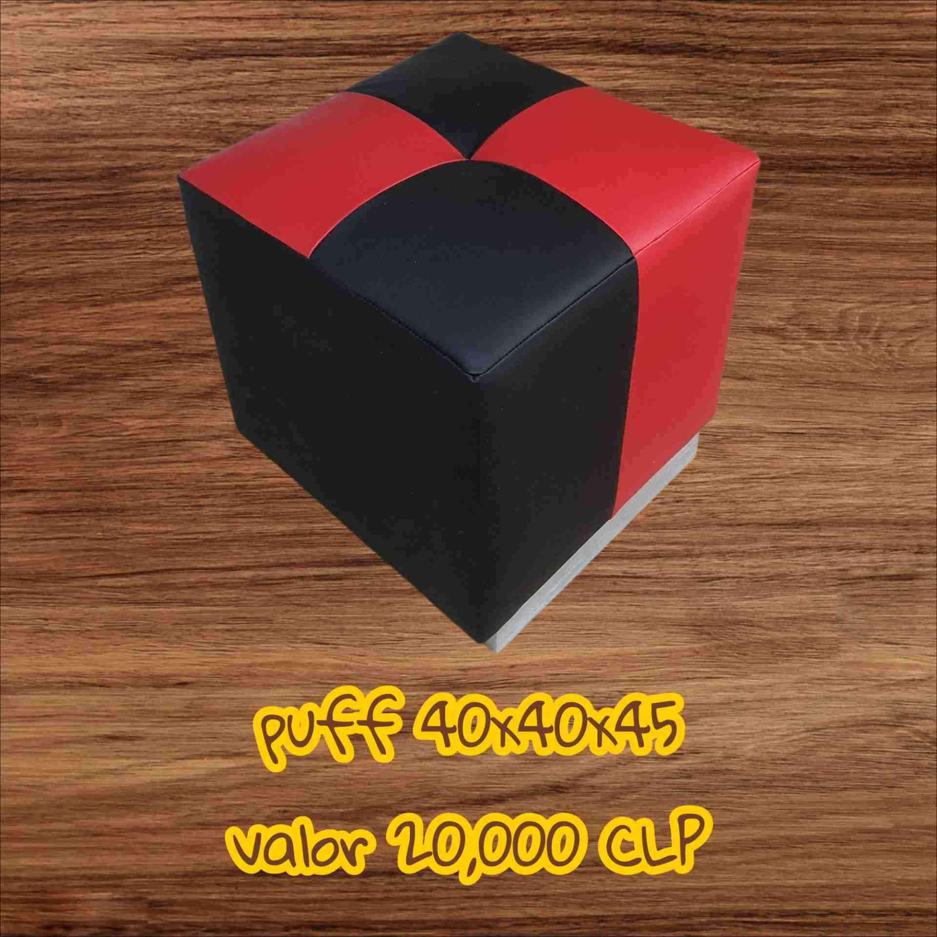 Puff cuadrado bicolor