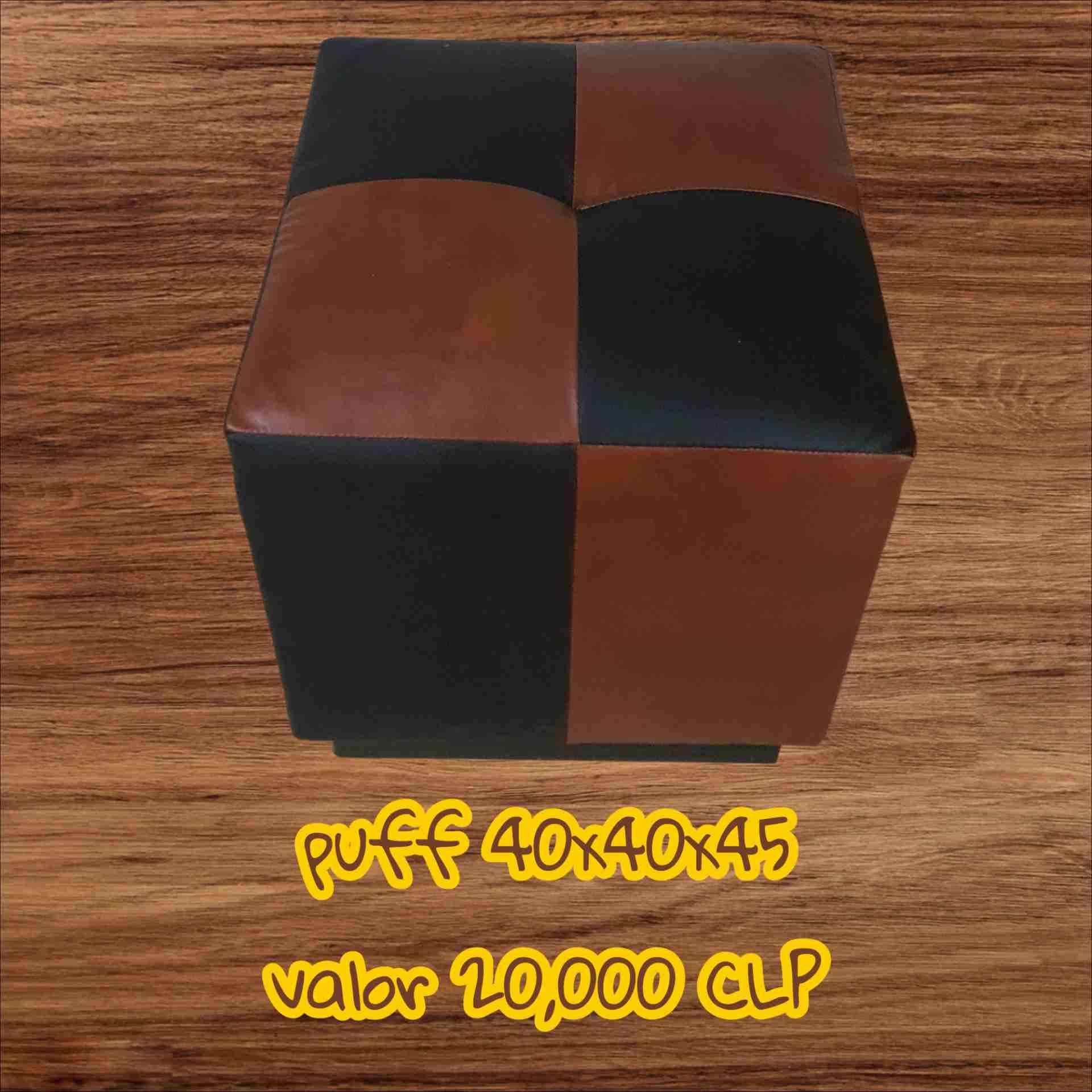 Puff cuadrado bicolor