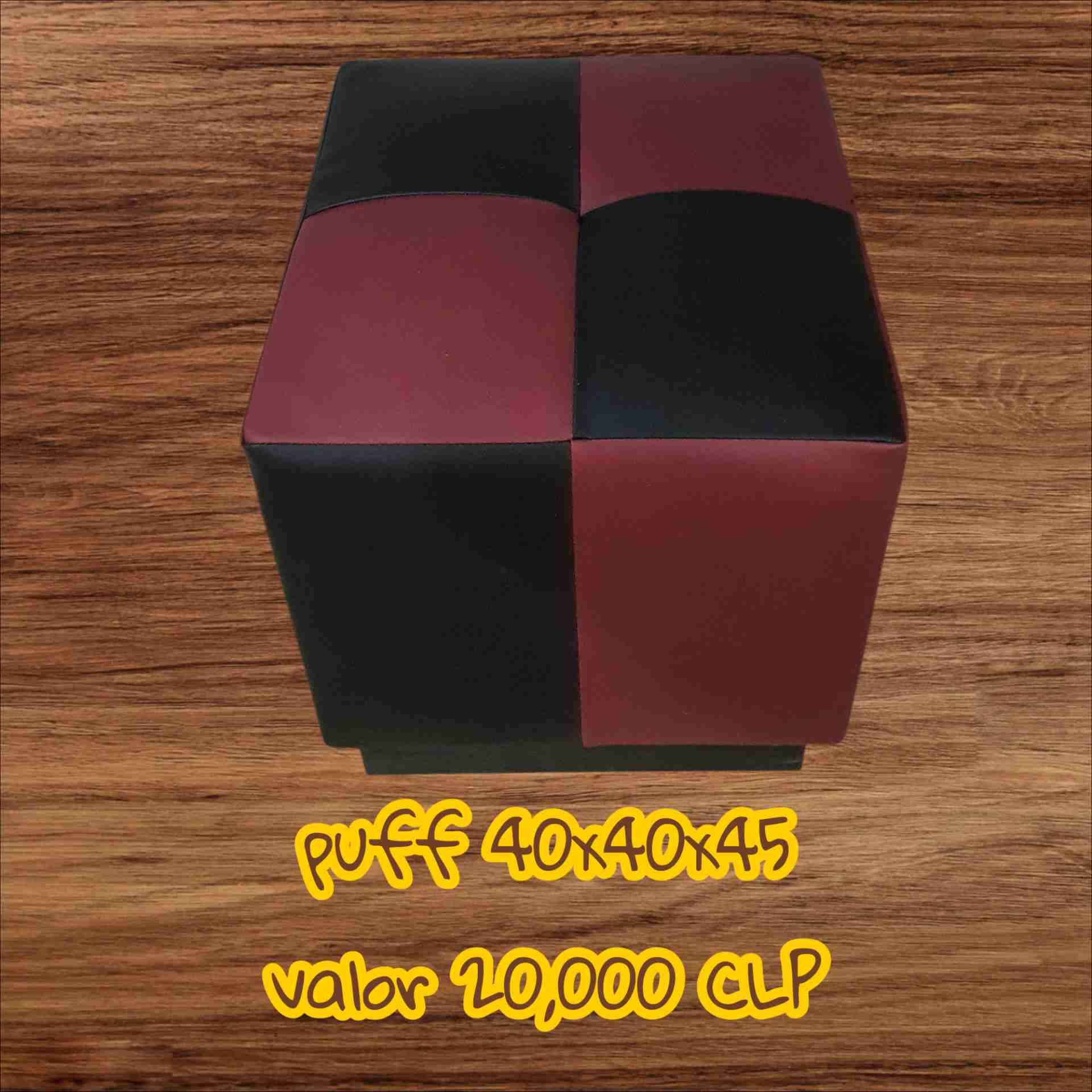 Puff cuadrado bicolor 40x40x45