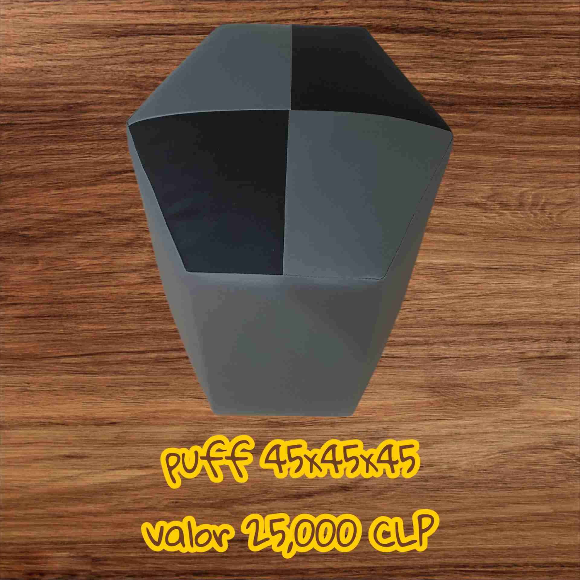 Puff cuadrado gris 45x45x45