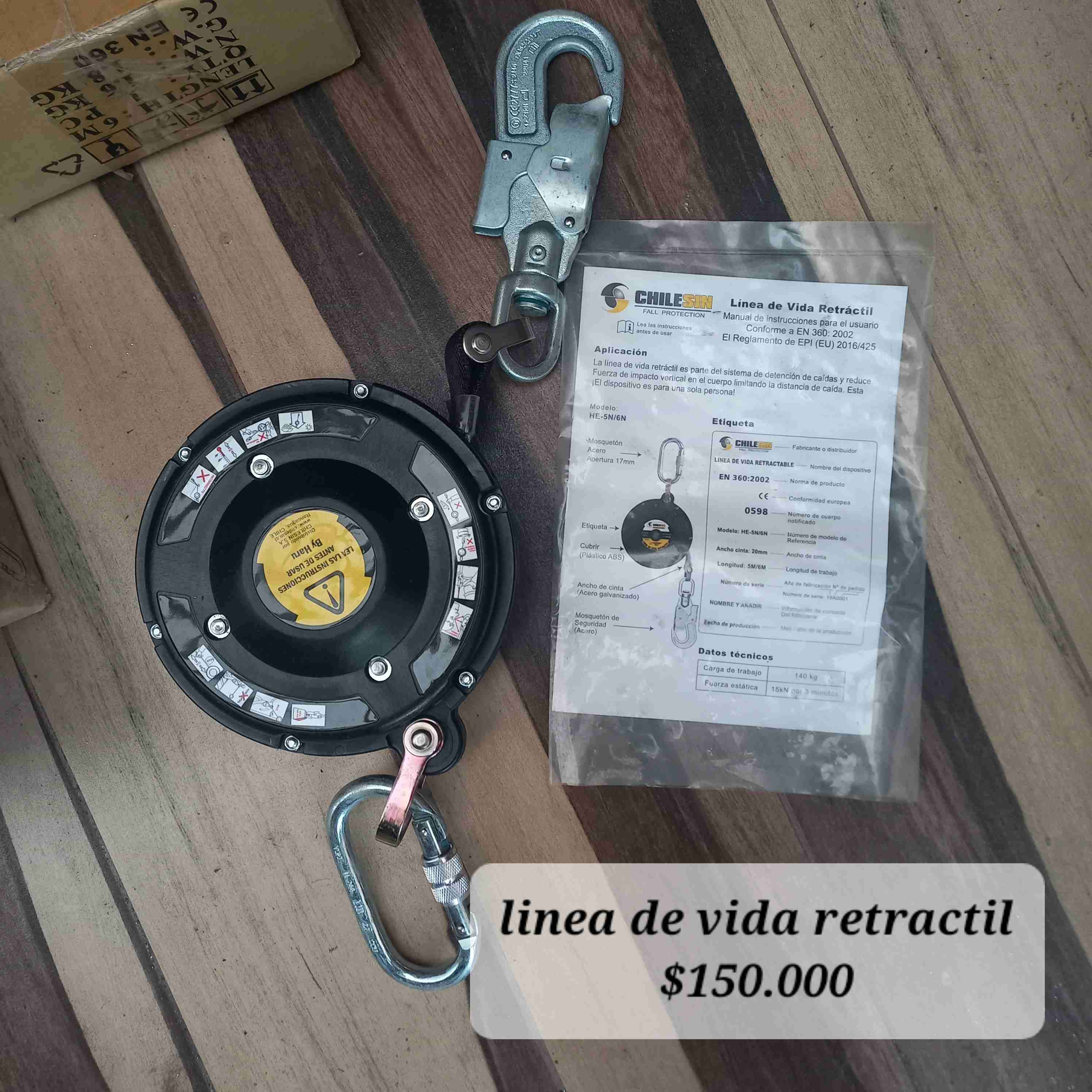 Cuerda de vida retractil