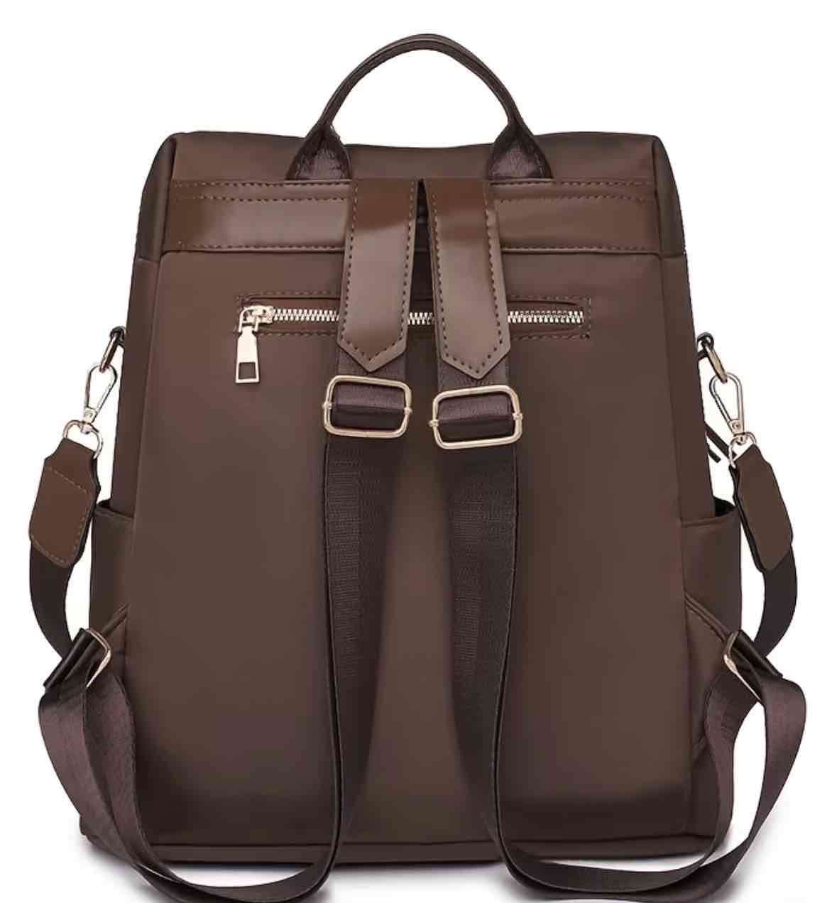 Mochila marrón con estampado leopardo - miniatura 2