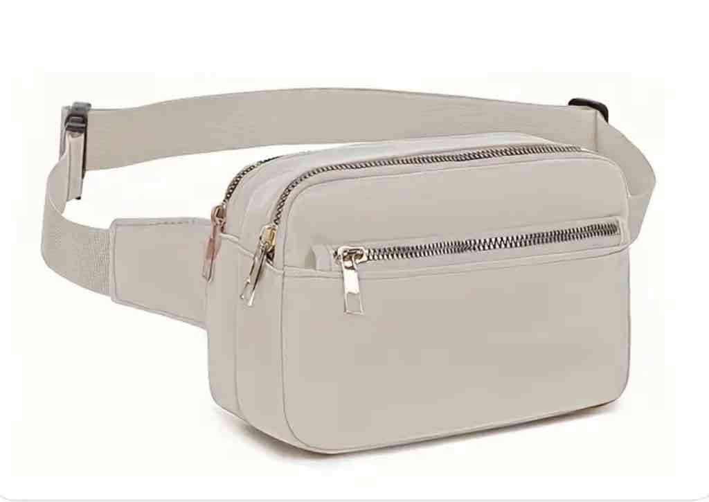 Riñonera blanca (crema) con cierres