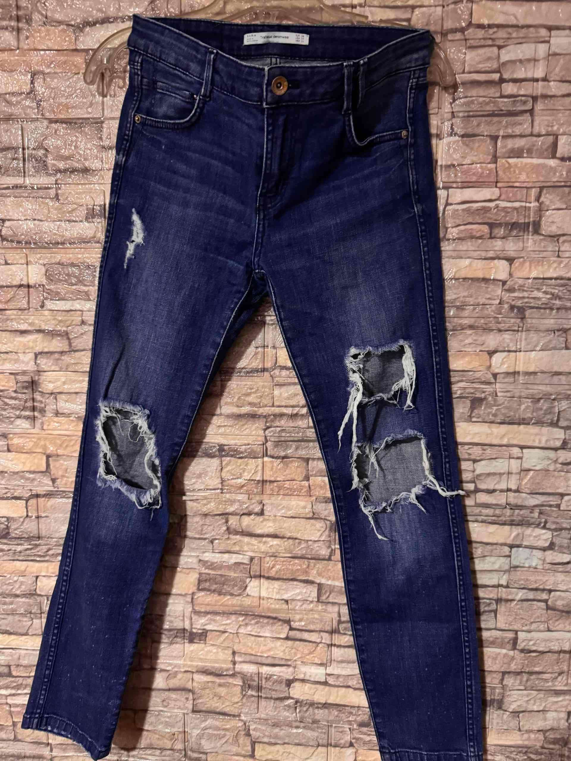 ZARA Jeans azul desgastado