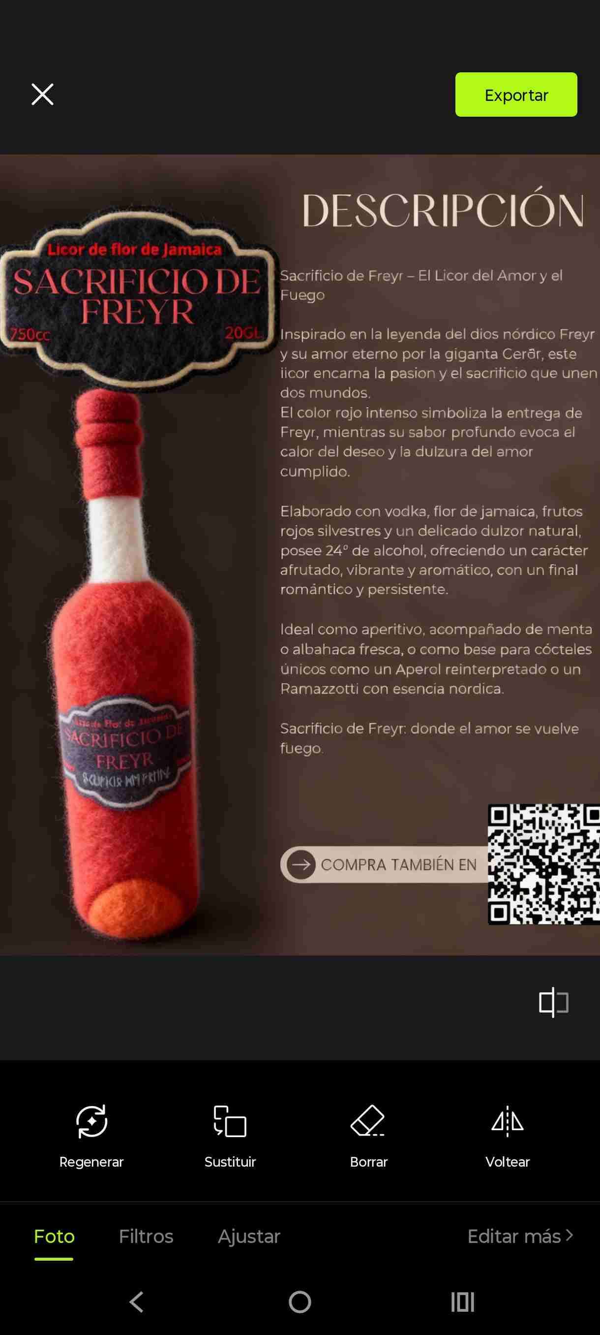 Sacrificio de freyr-Licor de flor de Jamaica 750cc - miniatura 2