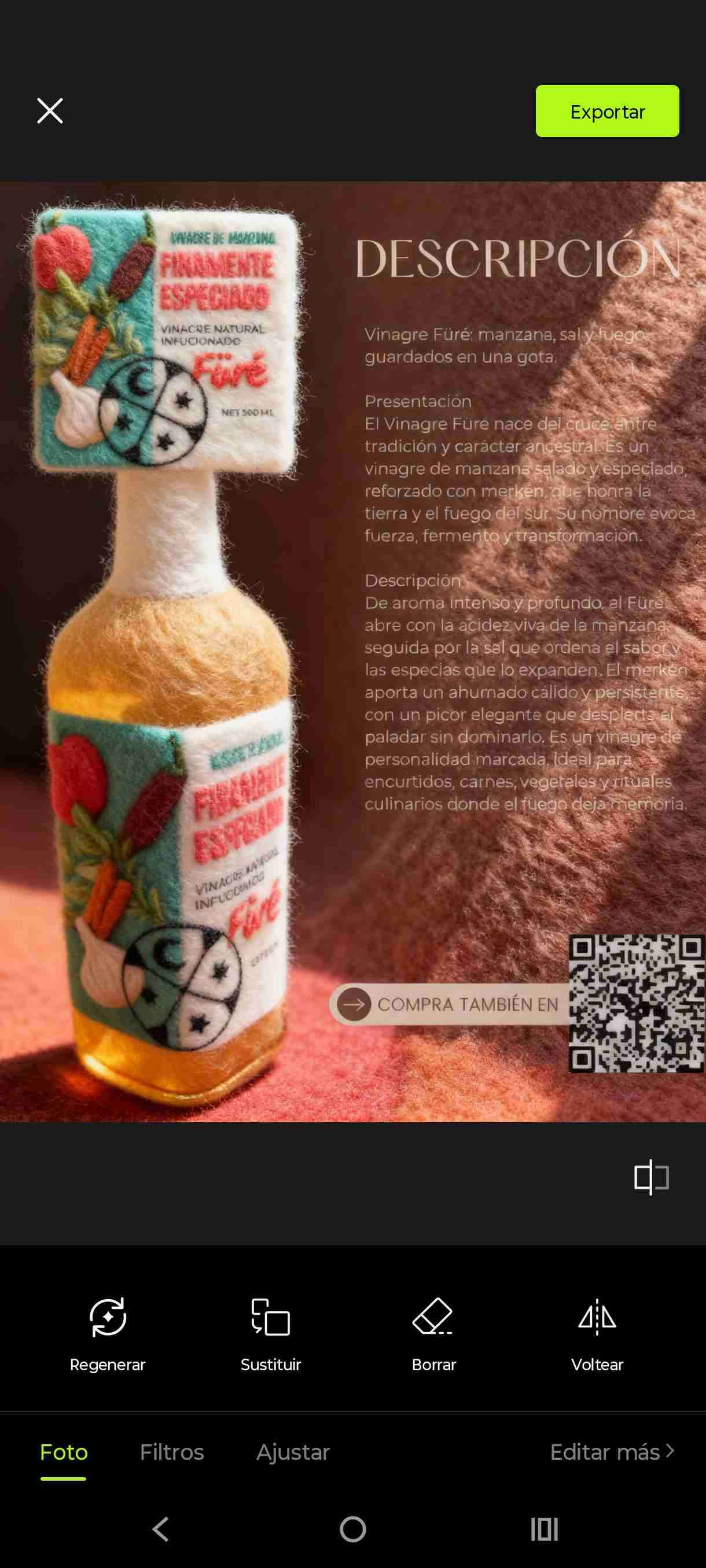 Füré Vinagre de manzana al merken 500ml - miniatura 2