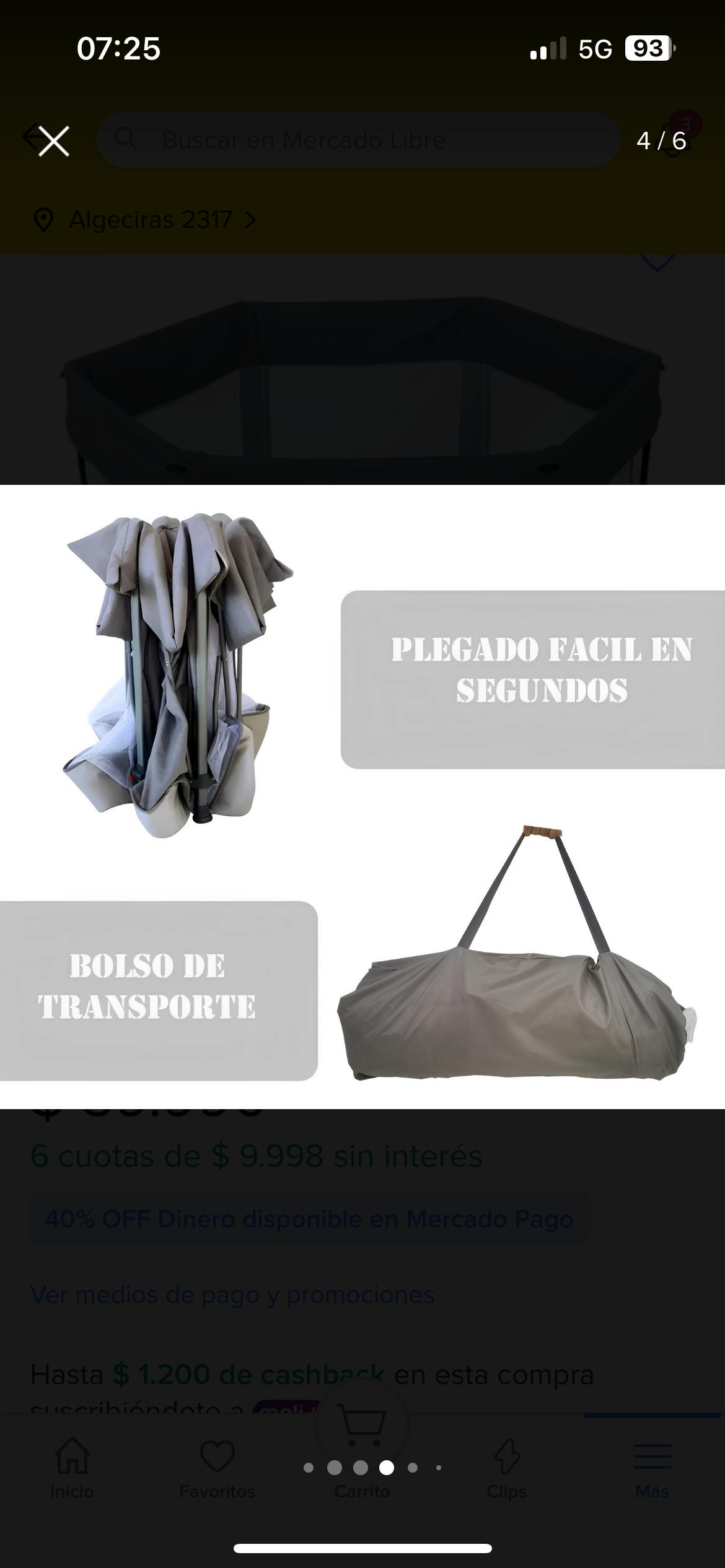 Corral plegable con bolsa de transporte - miniatura 5