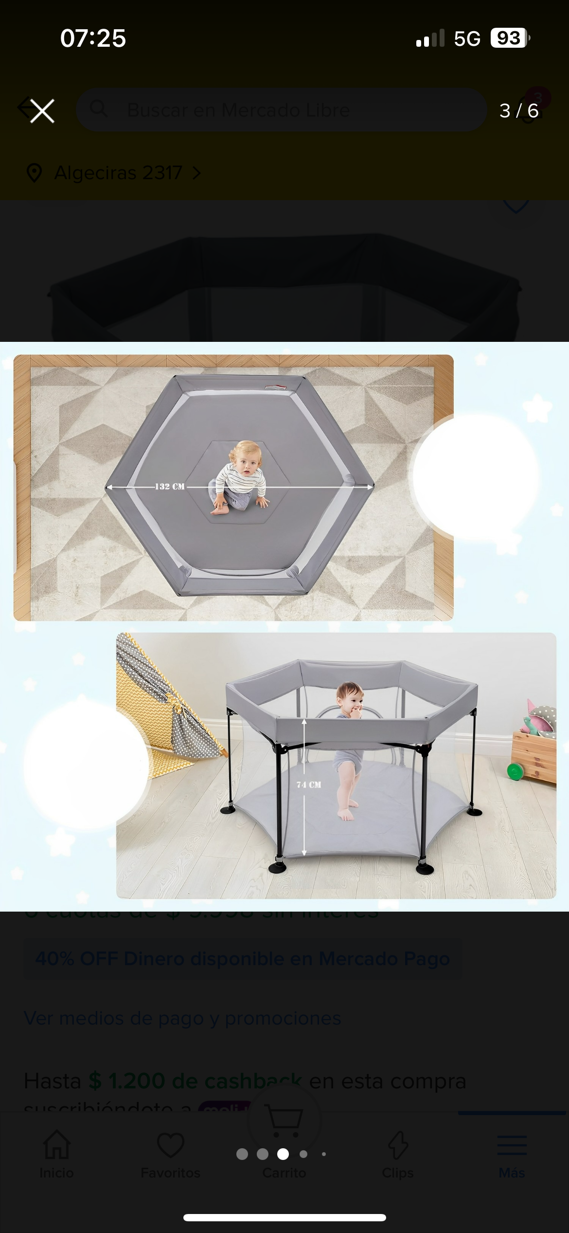 Corral plegable con bolsa de transporte - miniatura 6