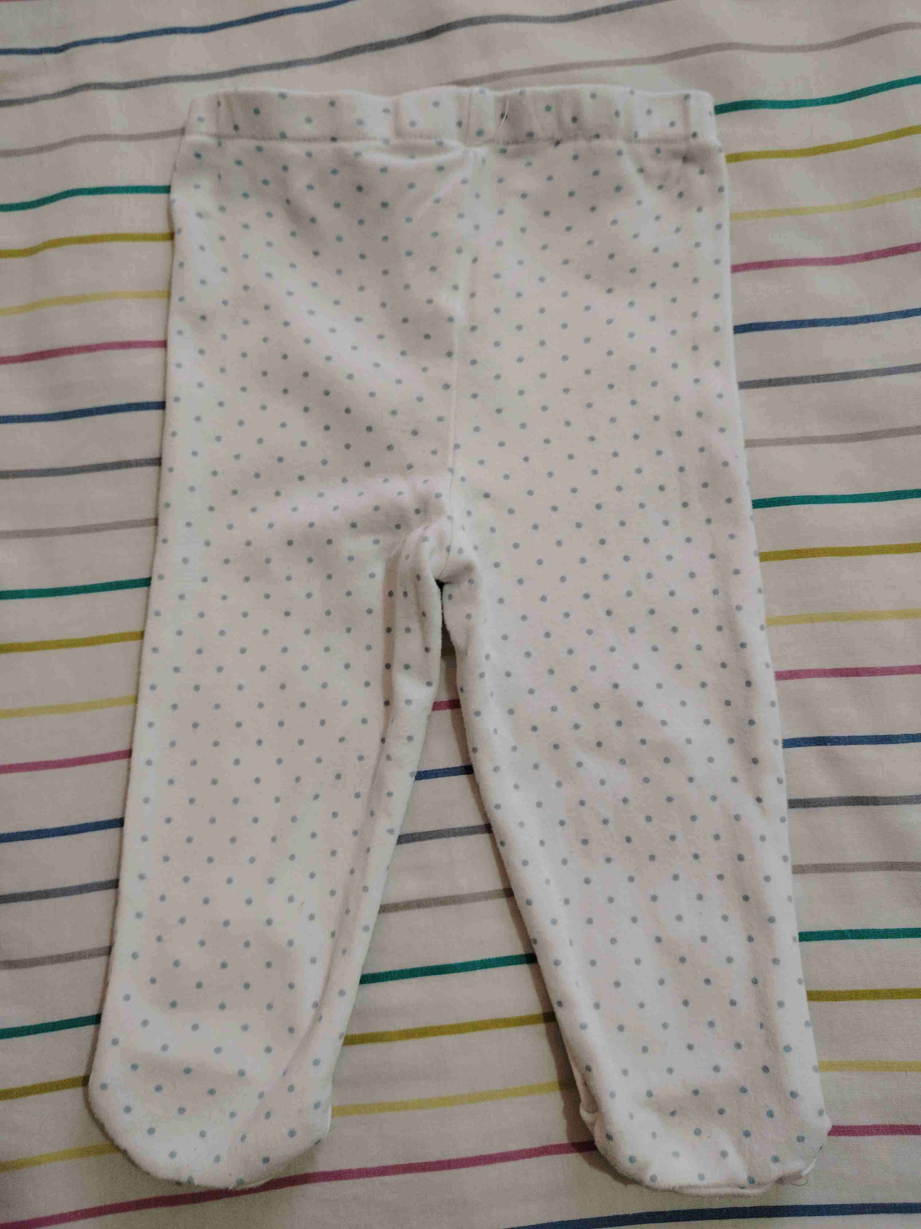 Pantys de bebé blanco con puntos celeste - miniatura 3