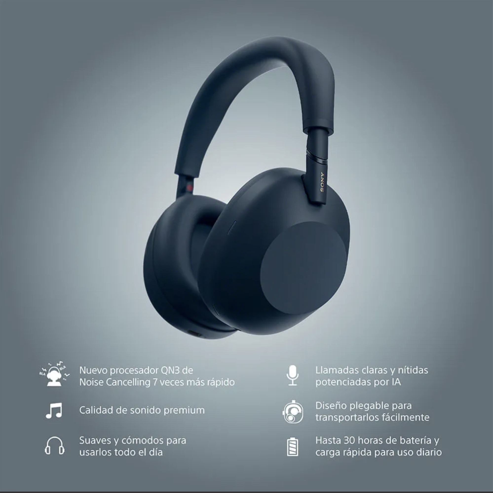 Auriculares Sony WH-1000XM6 Azul - miniatura 3