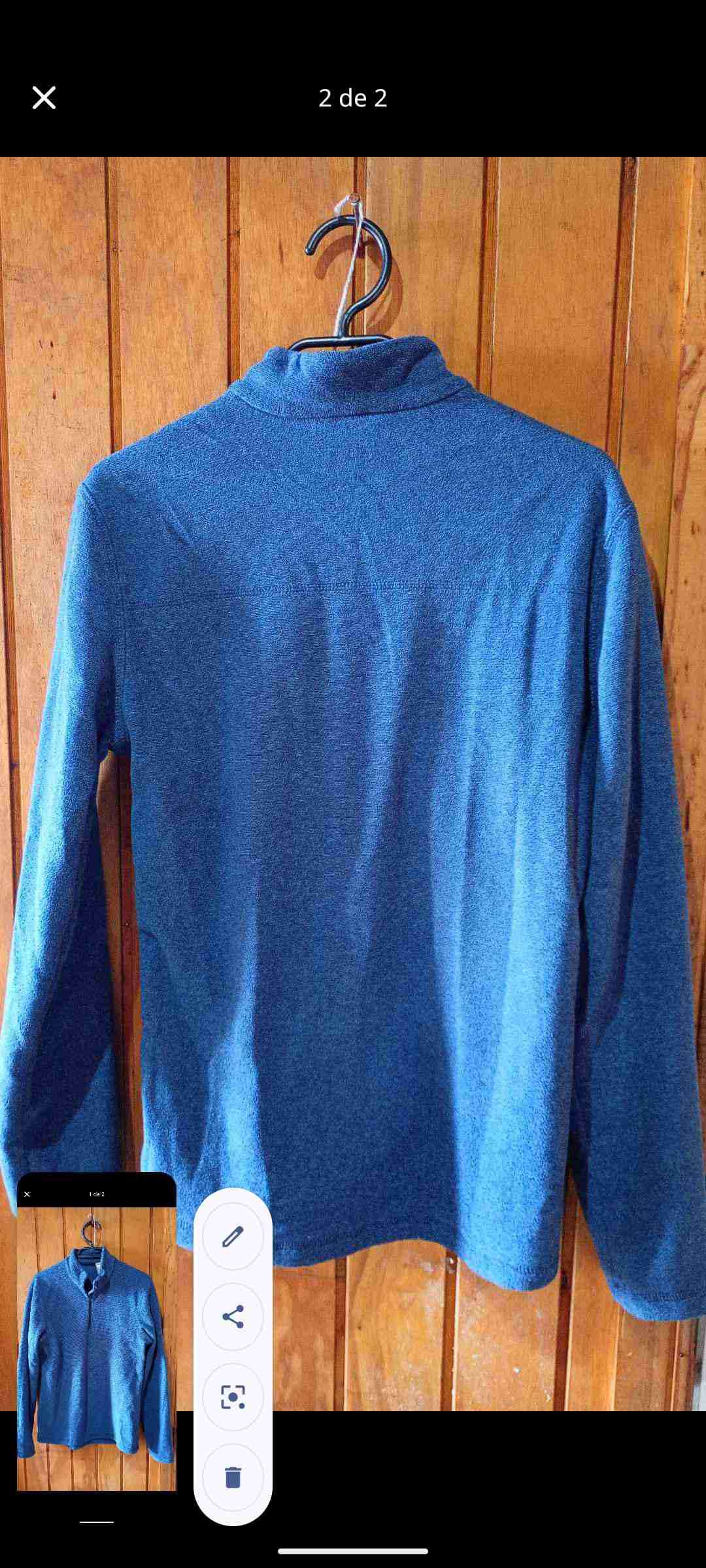 Polar azul con medio cierre - miniatura 2