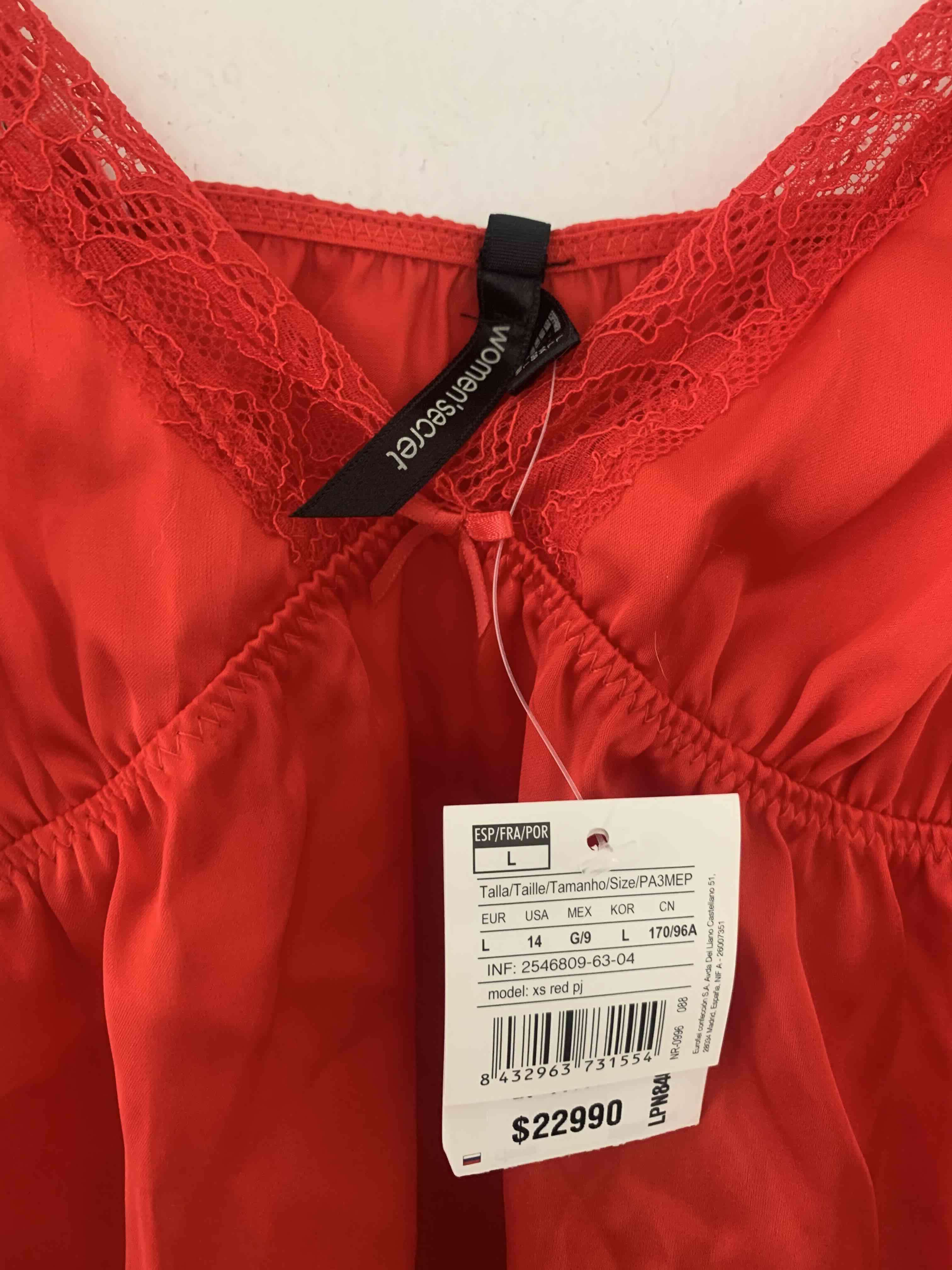 Pijama 2 piezas rojo de encaje - miniatura 3