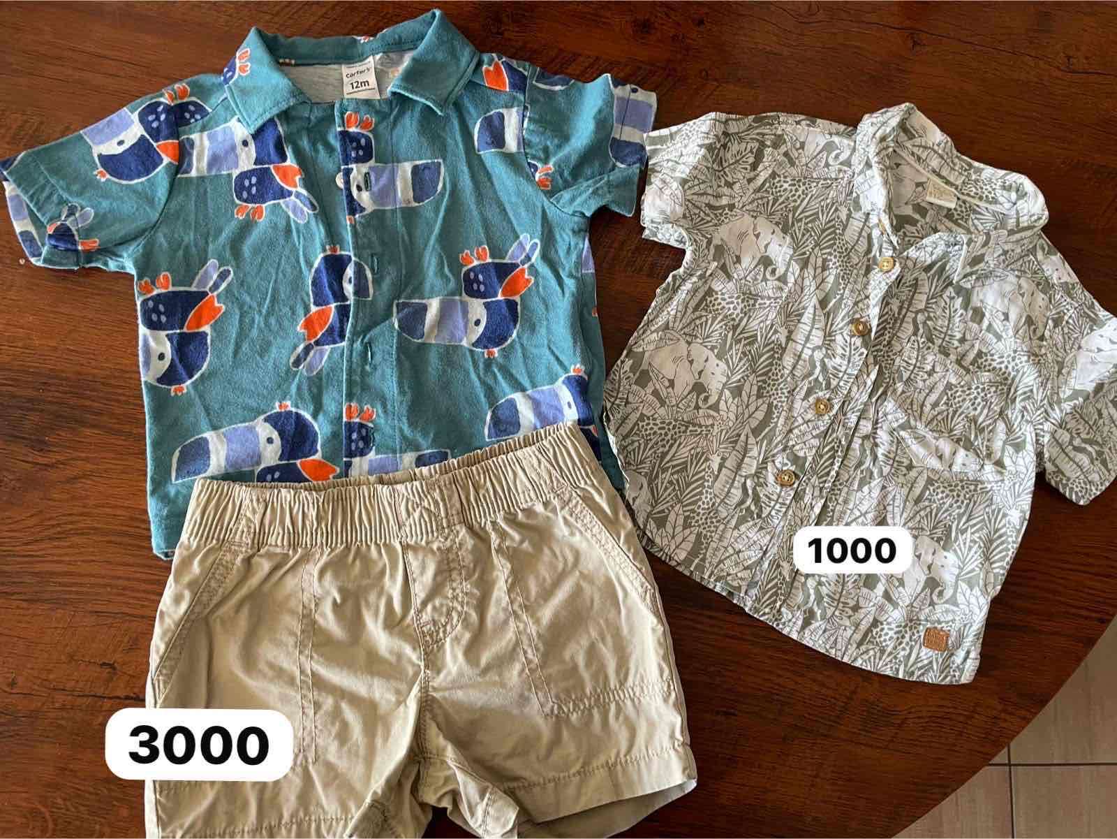 Camisas y shorts para bebé
