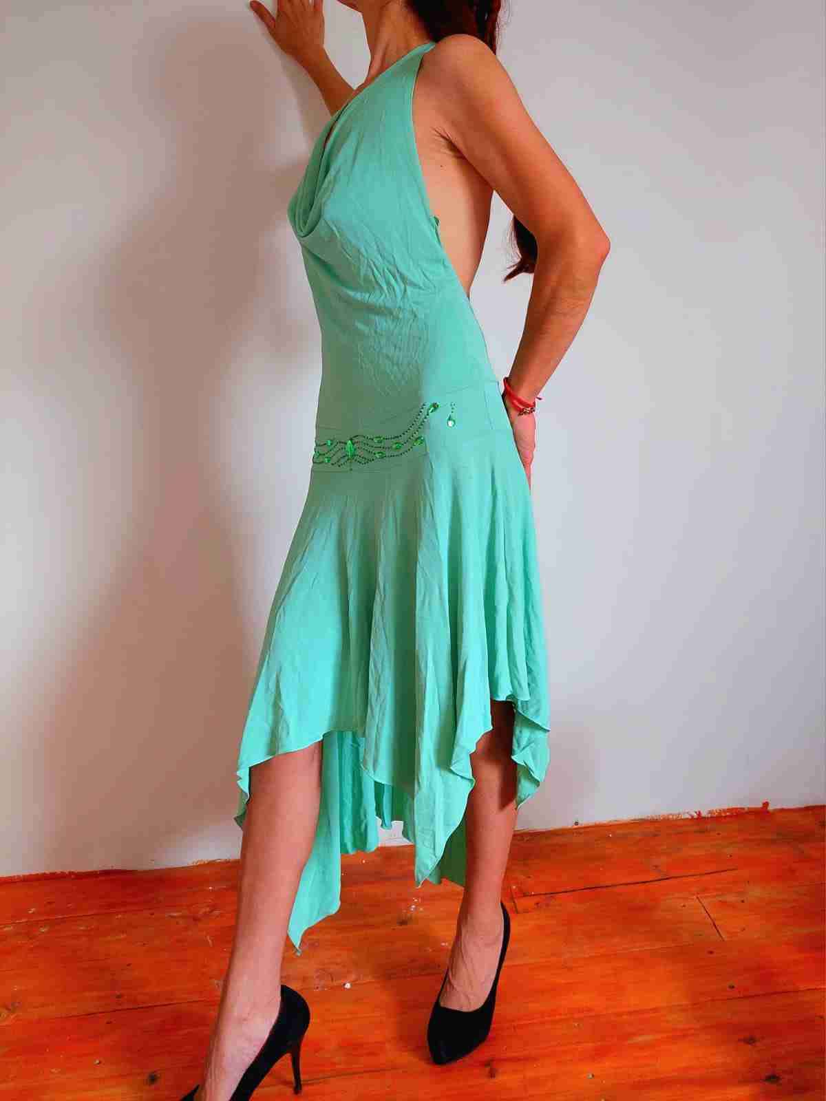 Vestido asimétrico verde claro - miniatura 2