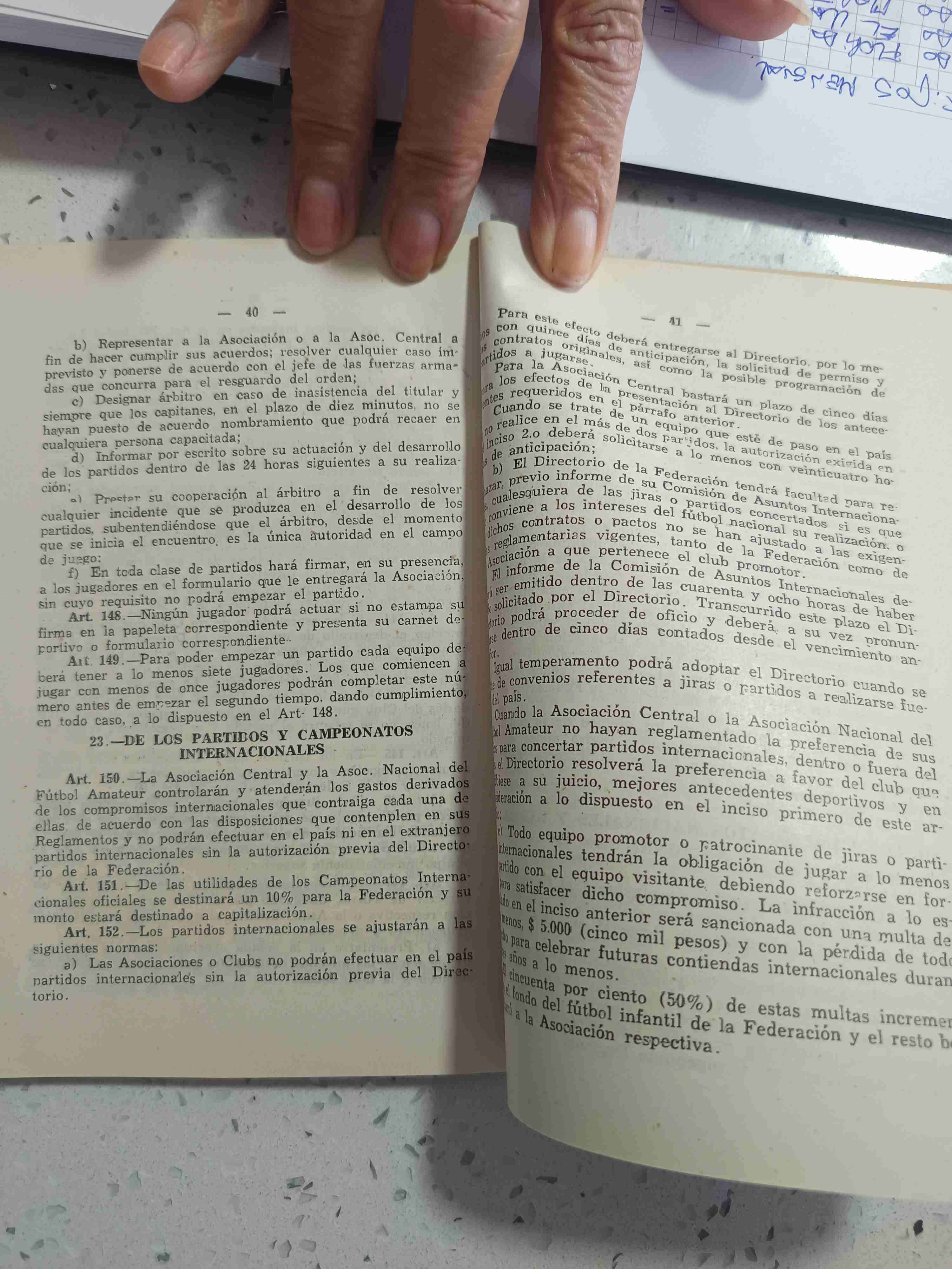 Futbol Chileno Estatutos y Reglamentos 1956 - 5