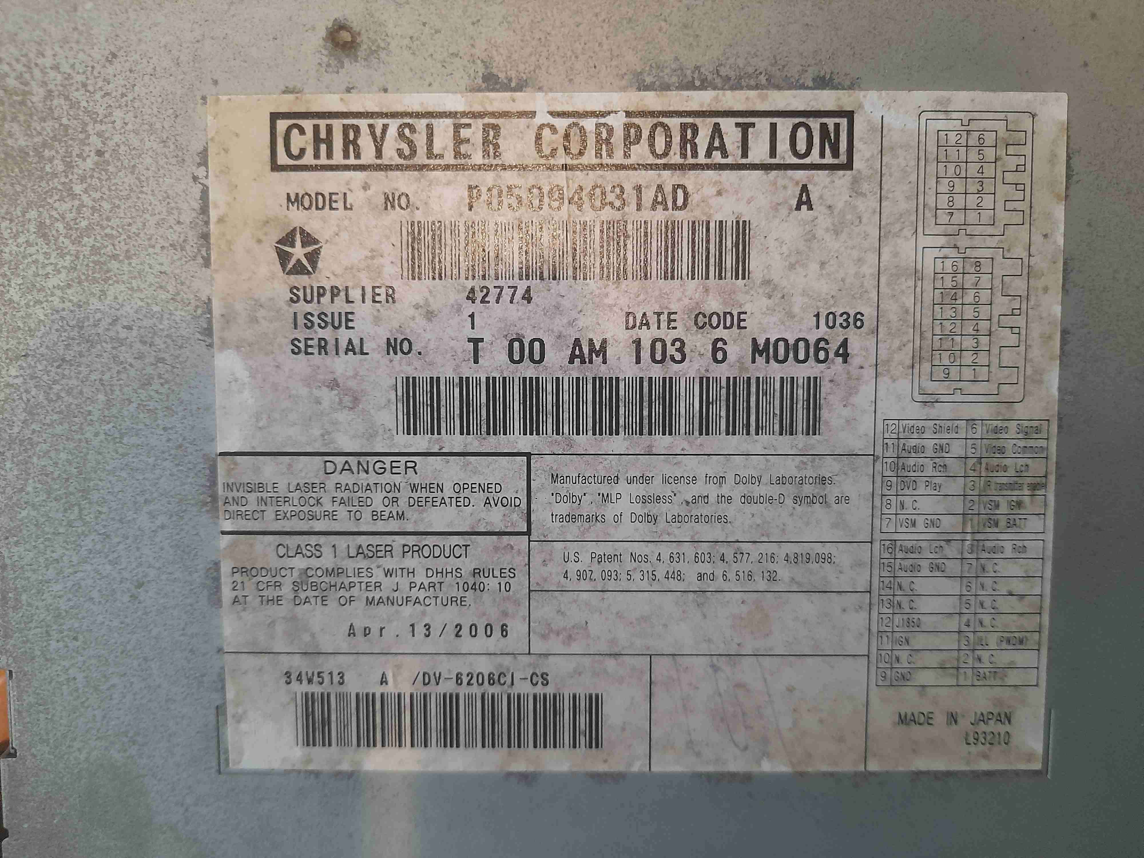 Módulo CD chrysler pacifica - miniatura 2