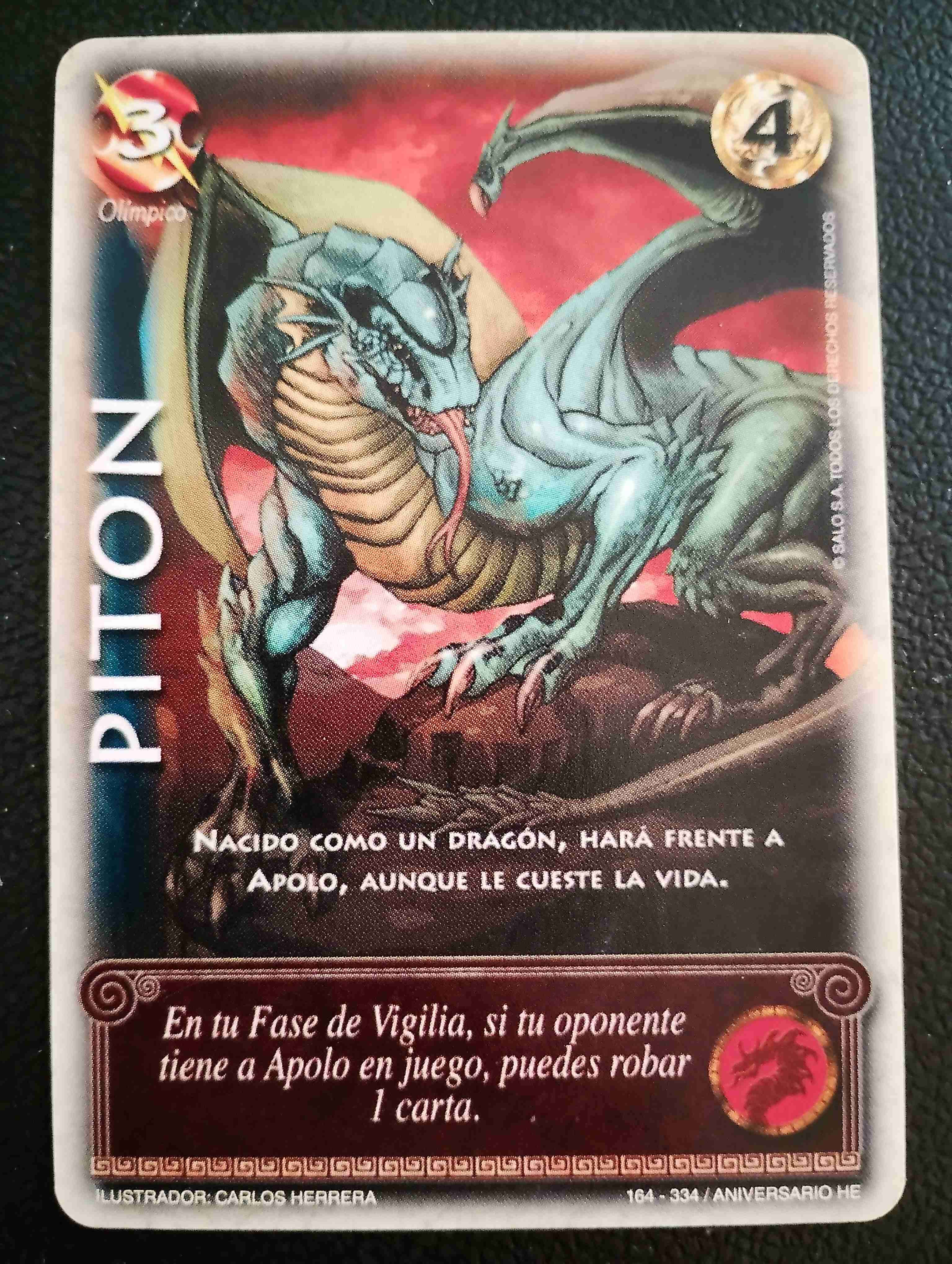 Carta de coleccionista Piton aniversario HE