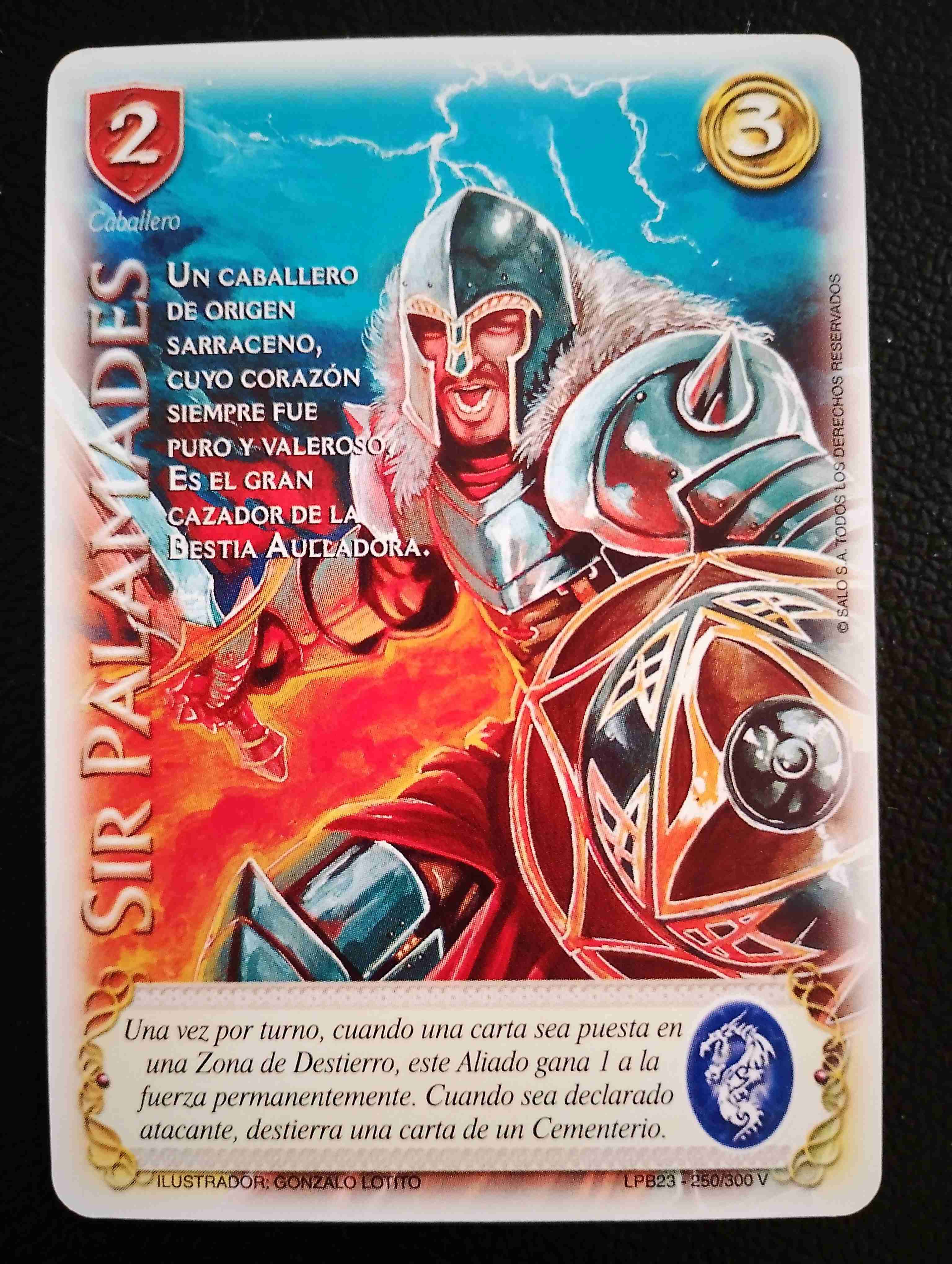 Carta juego Sir Palamades