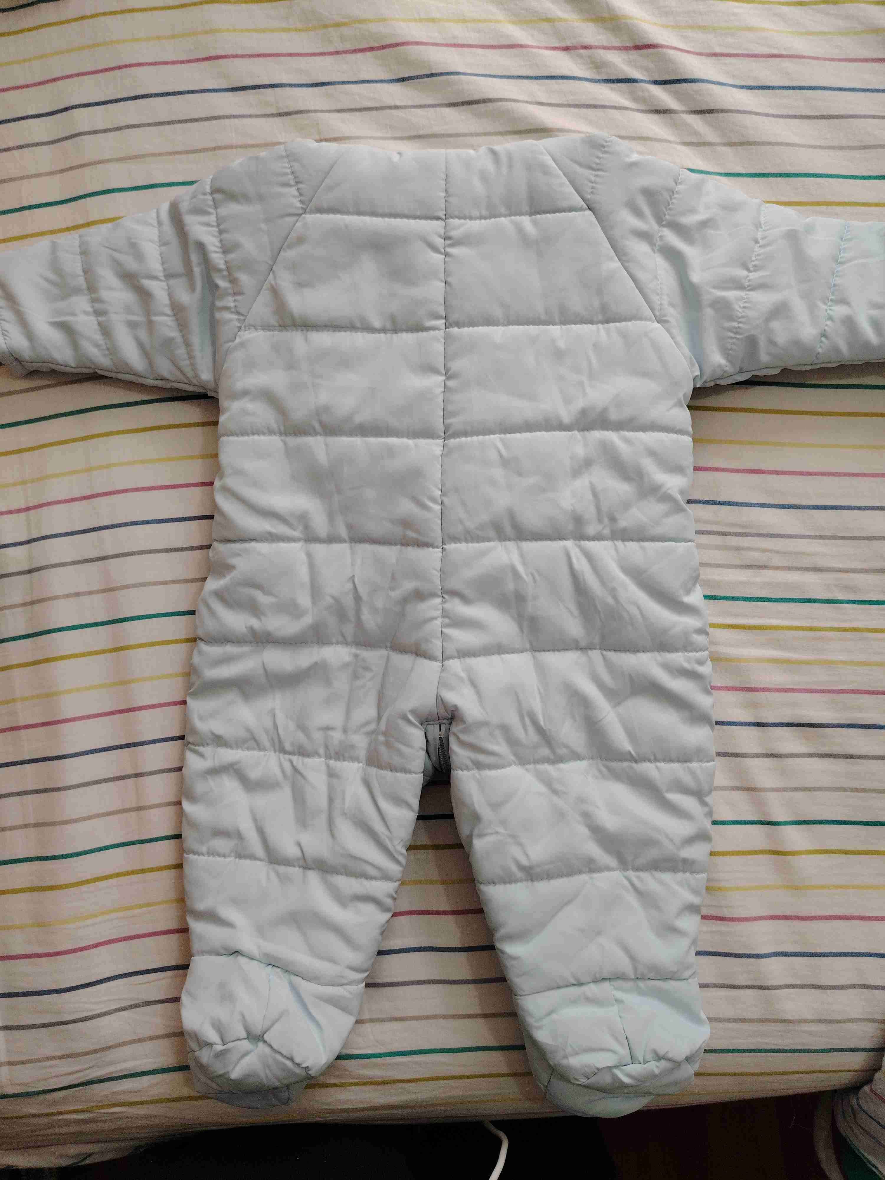 Enterito acolchado de invierno celeste bebé - miniatura 3