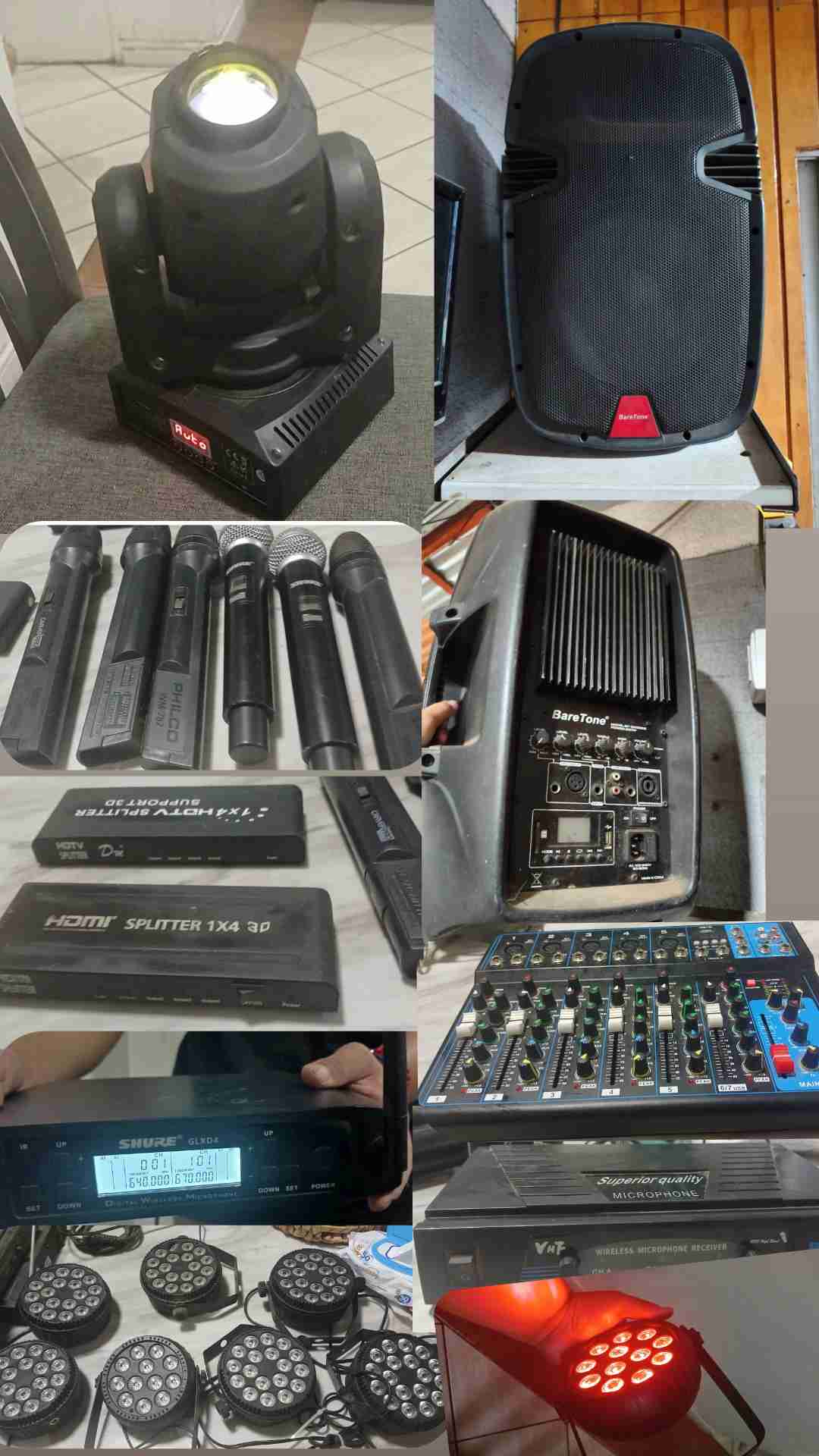 Equipo de audio y luces para eventos