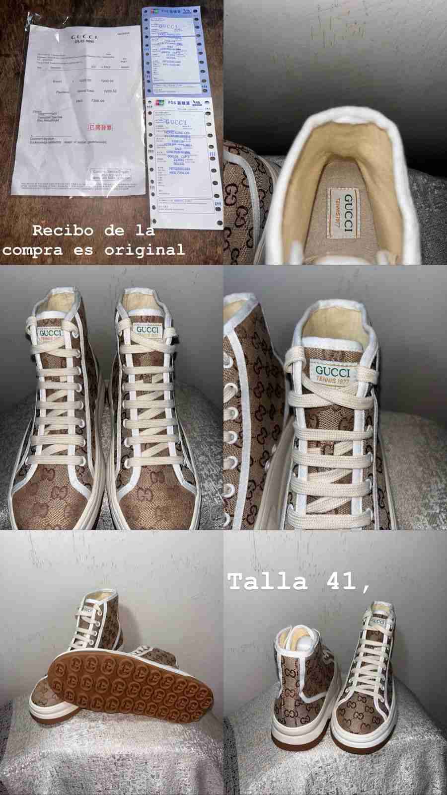 Zapatillas Gucci altas beige - miniatura 5