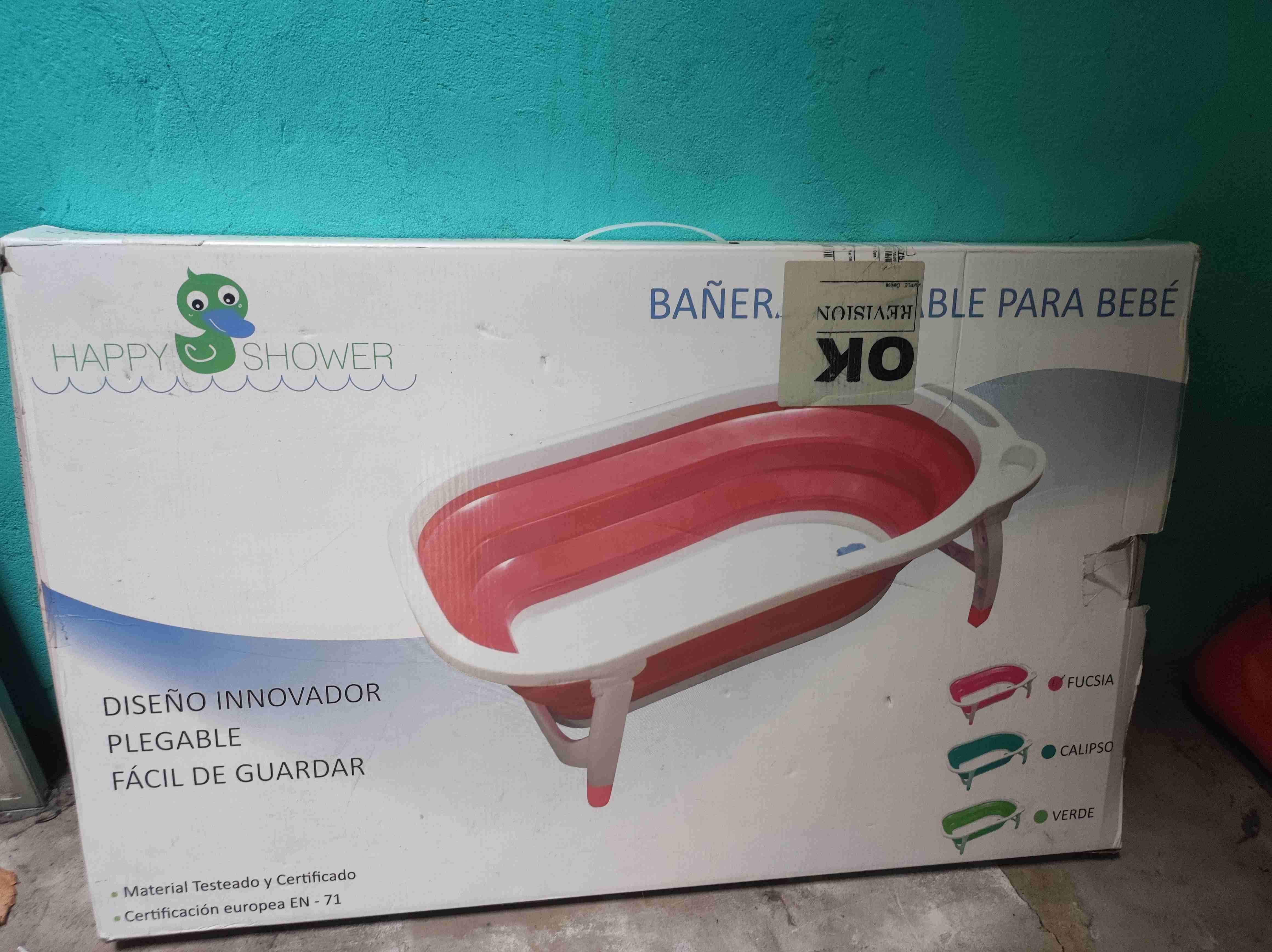 Bañera plegable para bebé fucsia