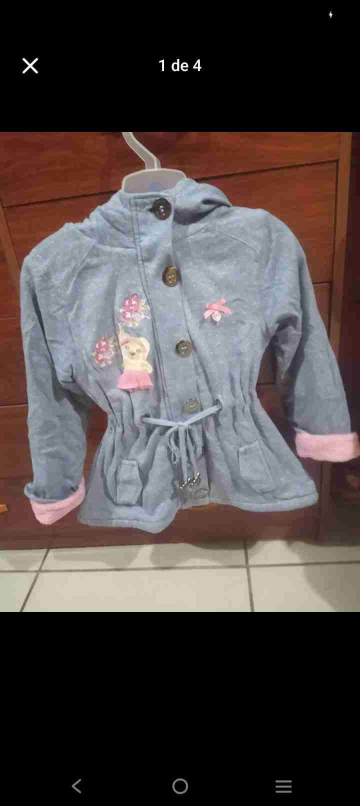Parka infantil limonada talla 4 con capucha