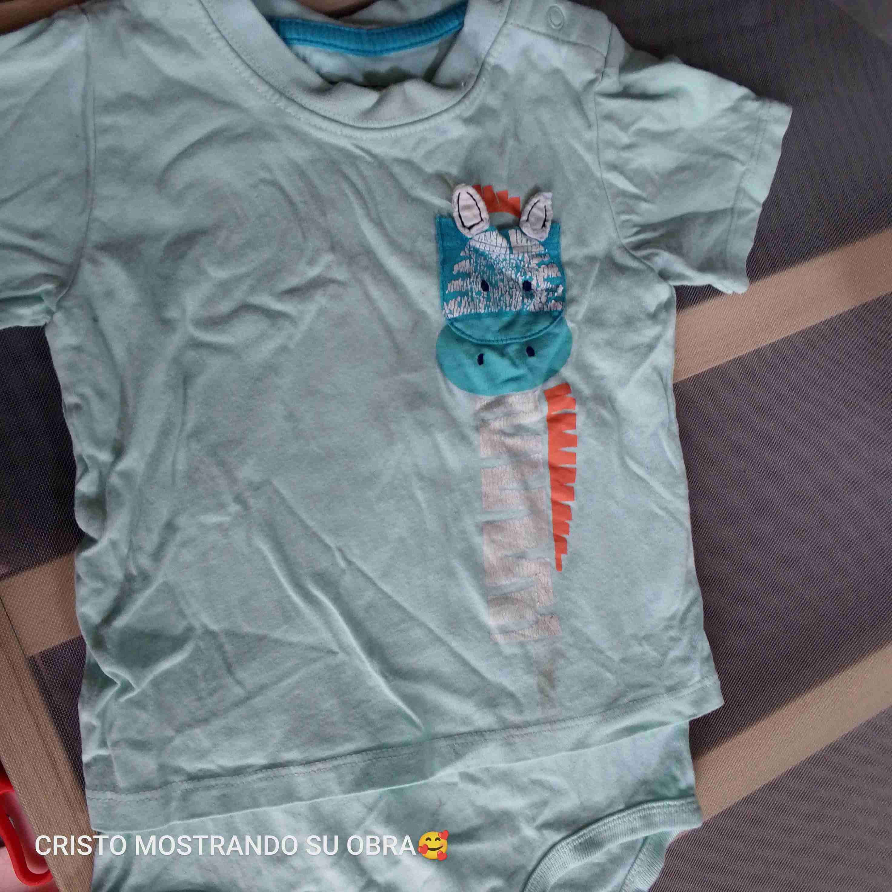 Polera verde infantil con diseño