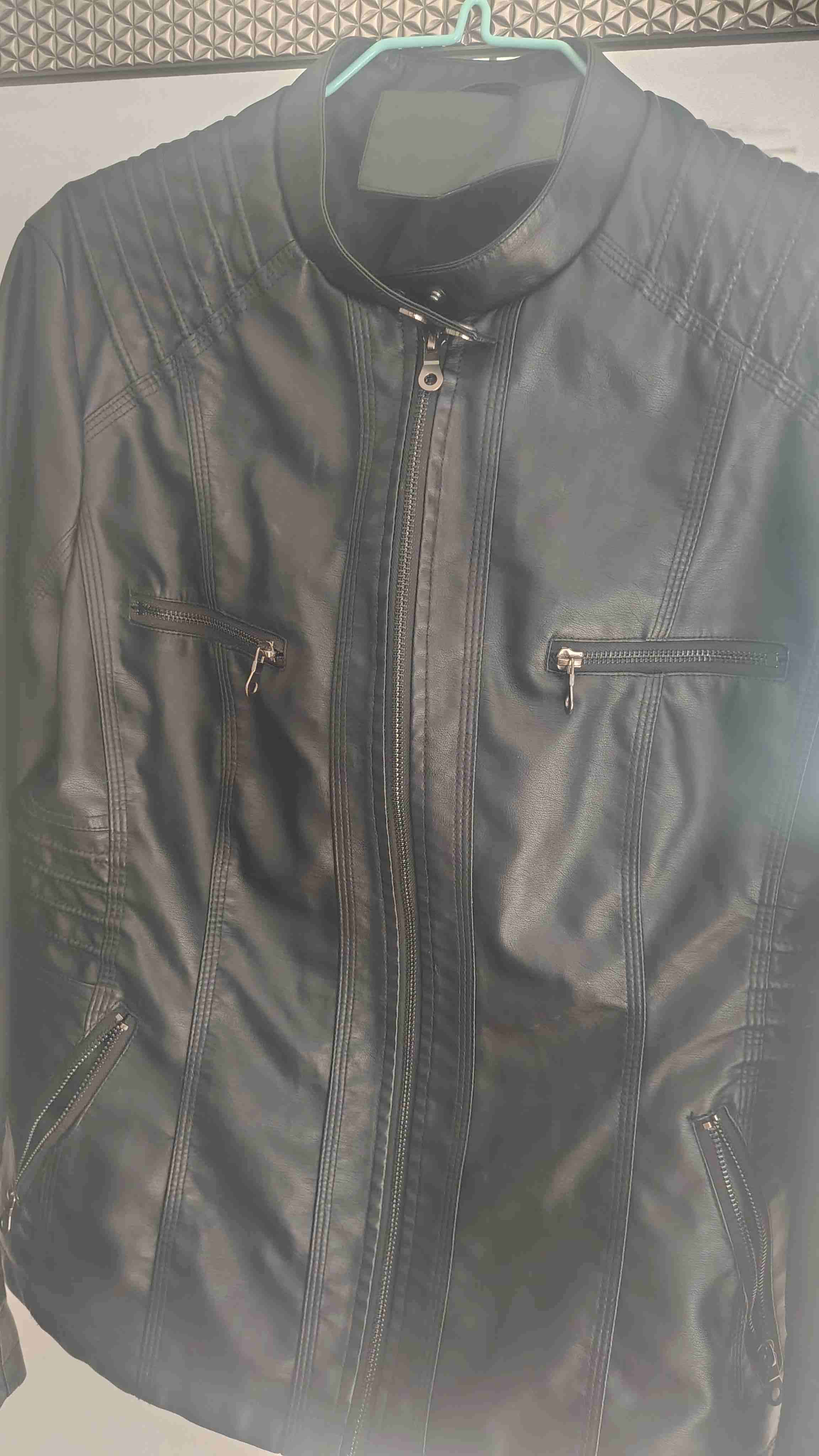 Chaqueta negra de cuero sintético - miniatura 5