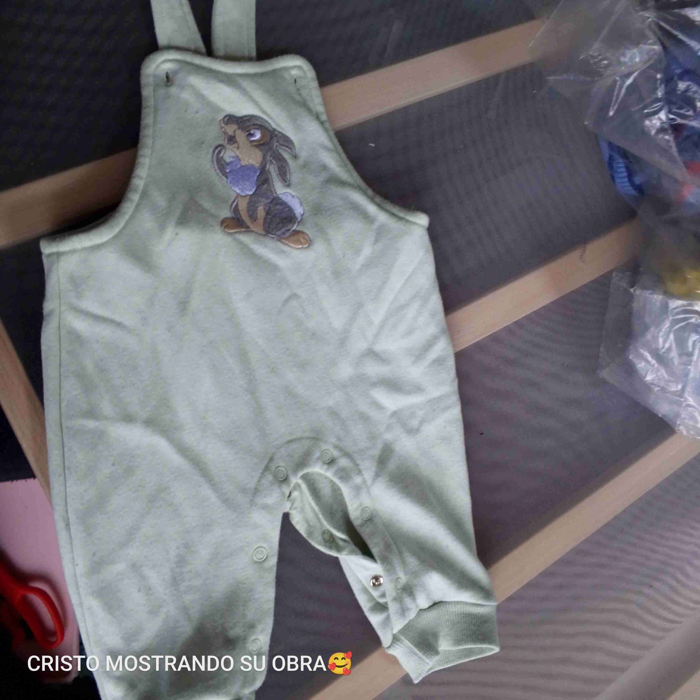 Enterito verde bebé con bordado