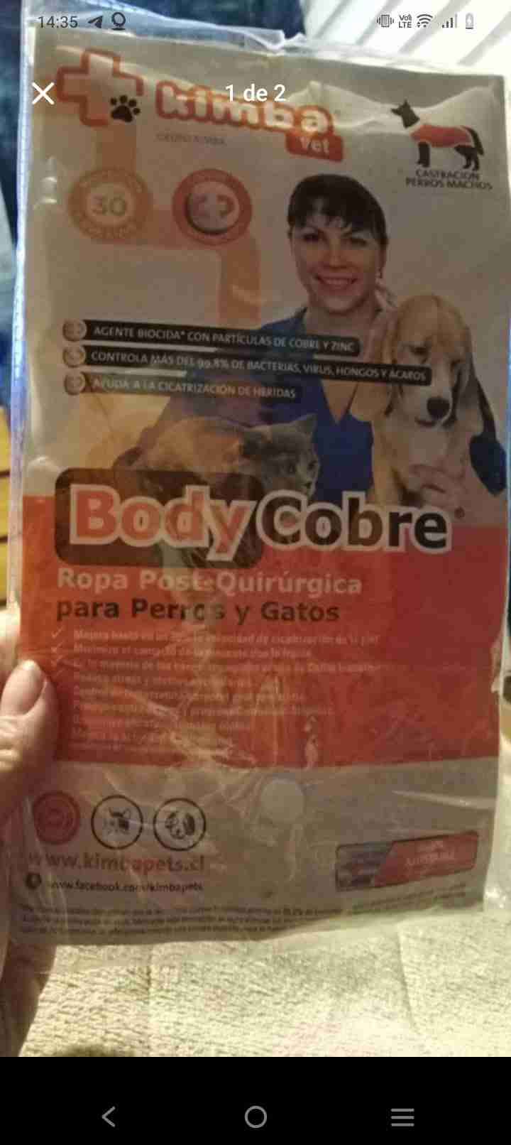 Body post quirúrgico para mascotas talla 2