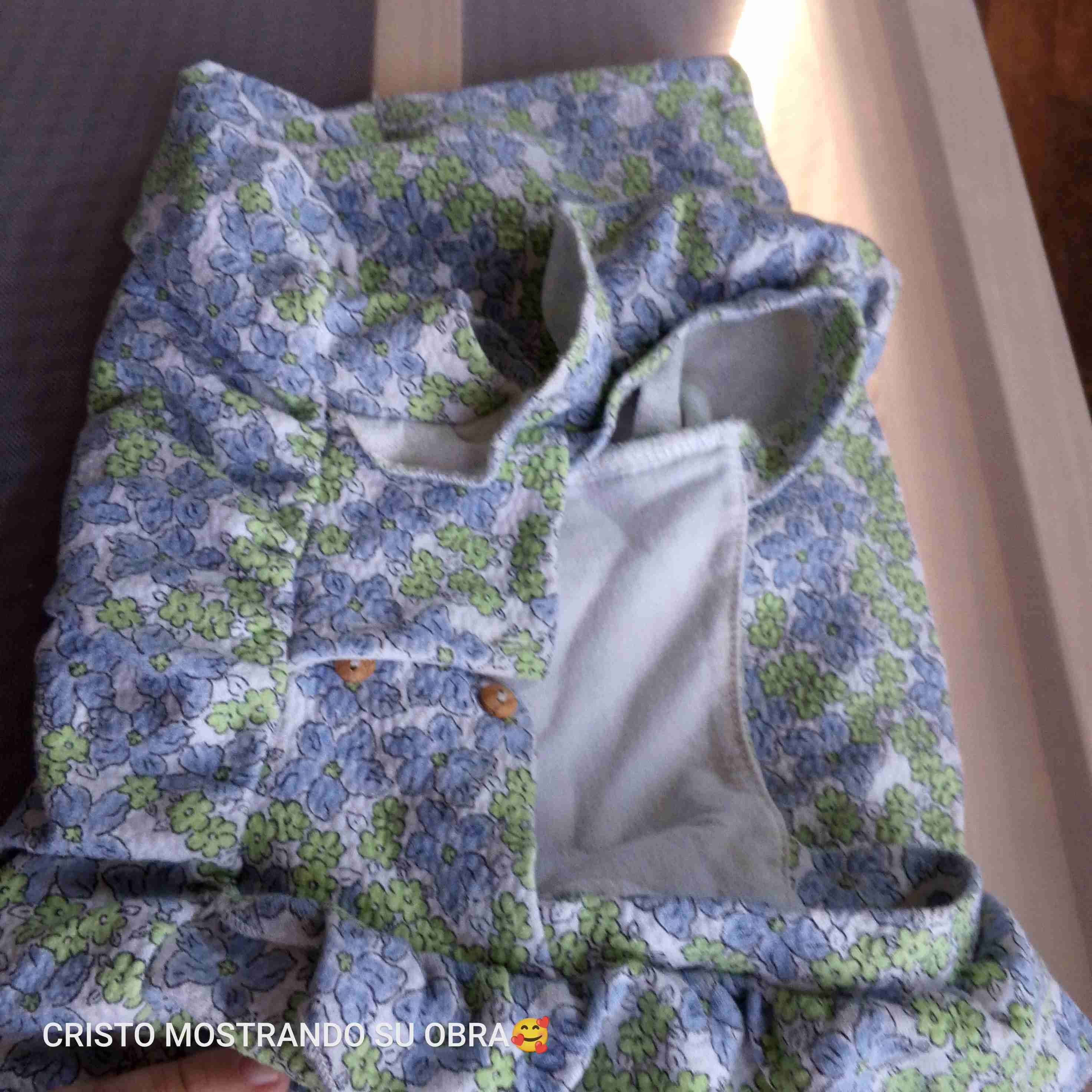 Vestido infantil floral azul - miniatura 2